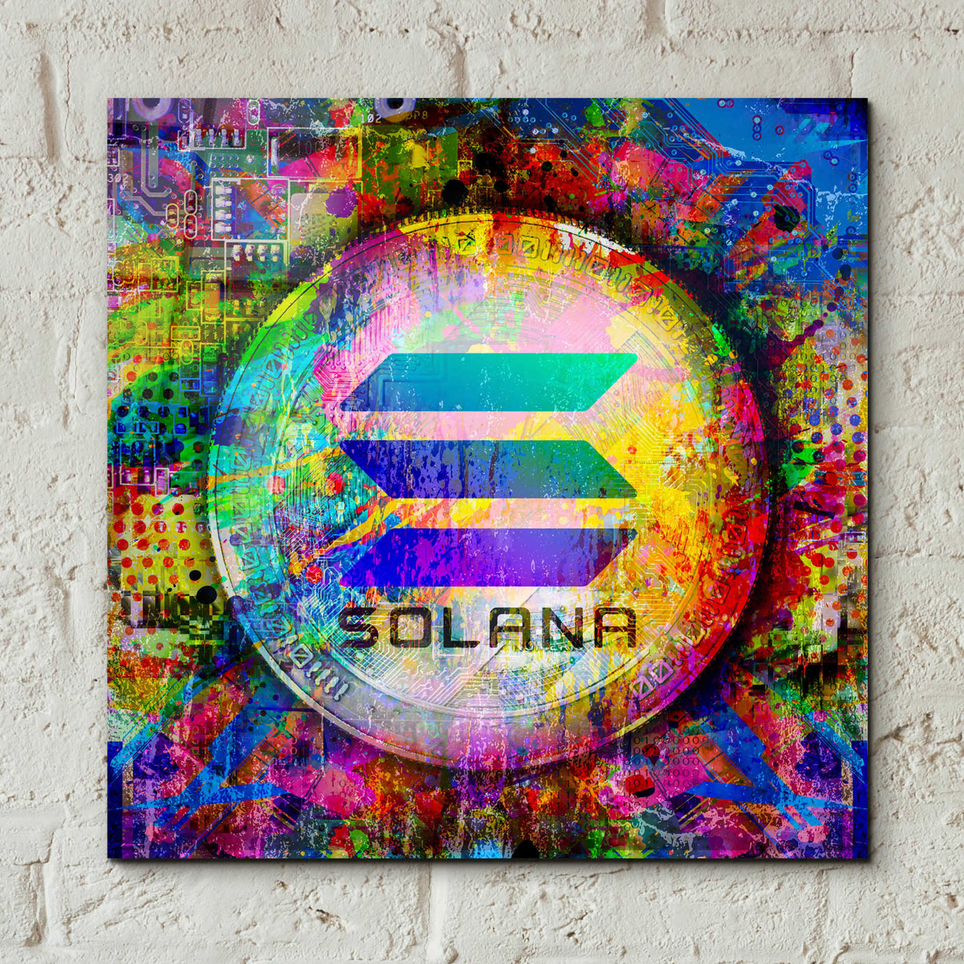 Epic Art 'SOL Solana Crypto,' Acrylic Glass Wall Art,12x12