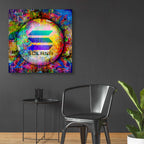 Epic Art 'SOL Solana Crypto,' Acrylic Glass Wall Art,36x36