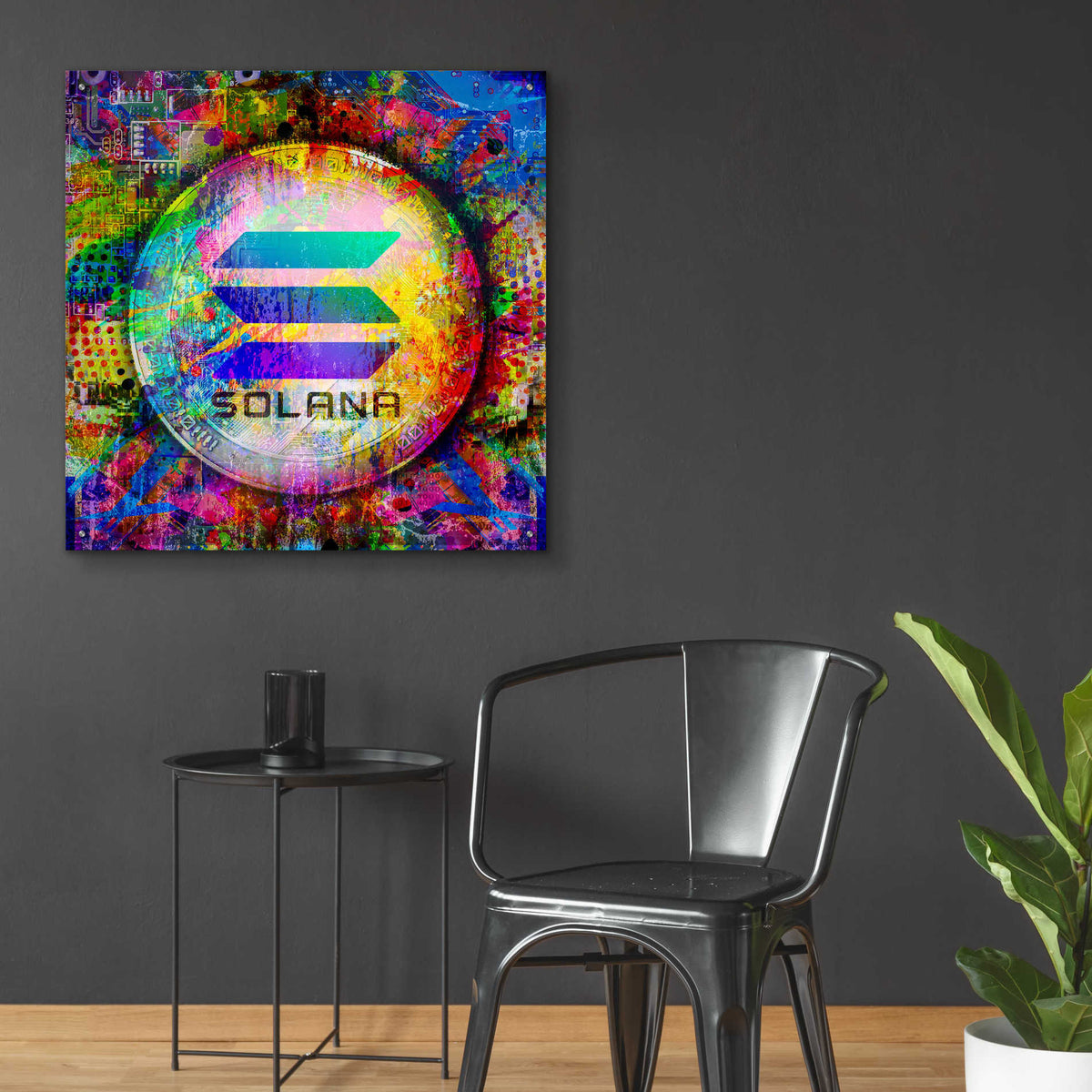 Epic Art 'SOL Solana Crypto,' Acrylic Glass Wall Art,36x36