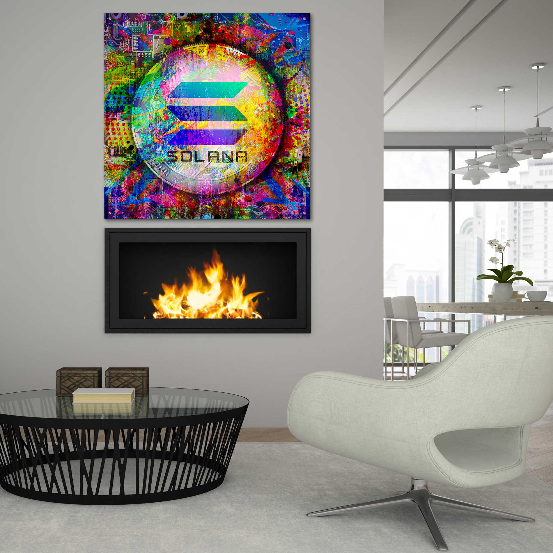 Epic Art 'SOL Solana Crypto,' Acrylic Glass Wall Art,36x36