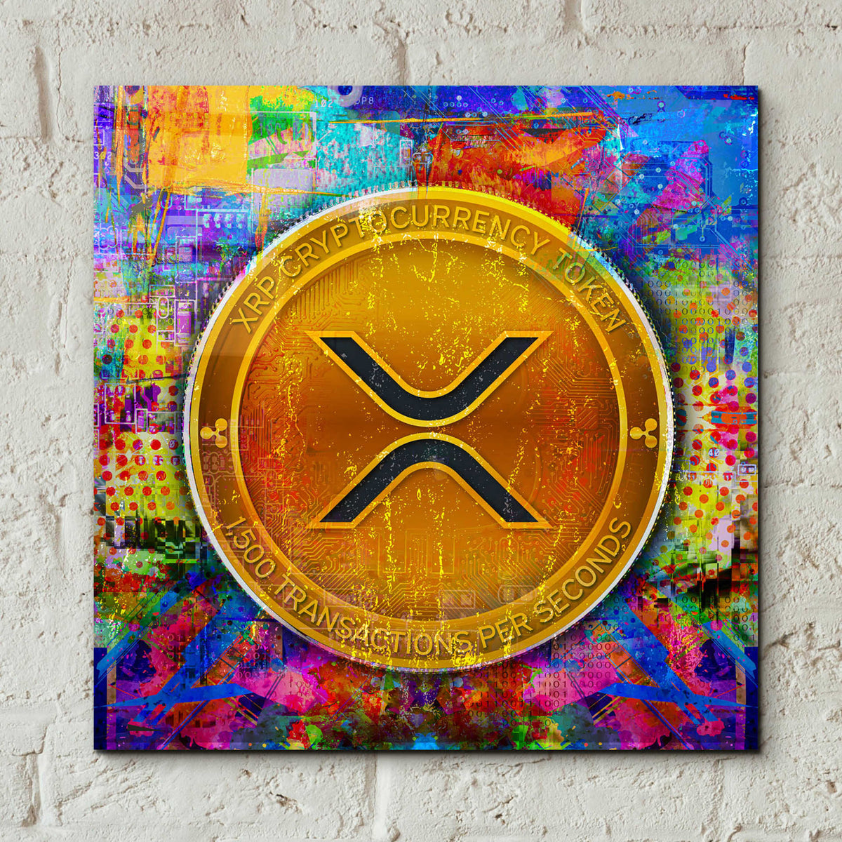 Epic Art 'XRP Crypto,' Acrylic Glass Wall Art,12x12