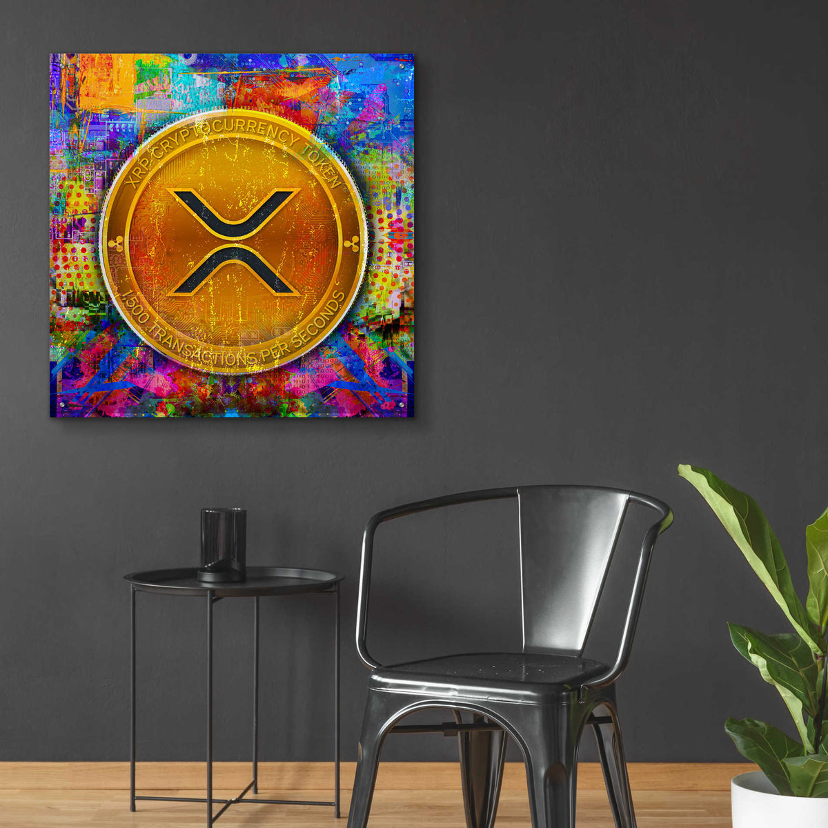 Epic Art 'XRP Crypto,' Acrylic Glass Wall Art,36x36