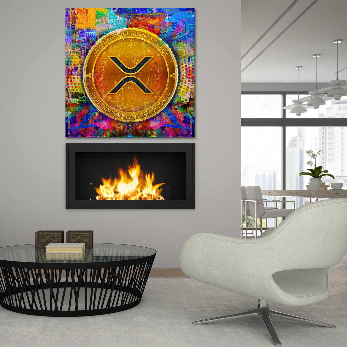 Epic Art 'XRP Crypto,' Acrylic Glass Wall Art,36x36