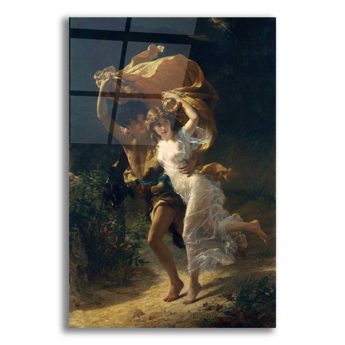 Epic Art 'The Storm' by Pierre Auguste Cot, Acrylic Glass Wall Art,12x18x1.1x0,18x26x1.1x0,26x40x1.74x0,40x60x1.74x0