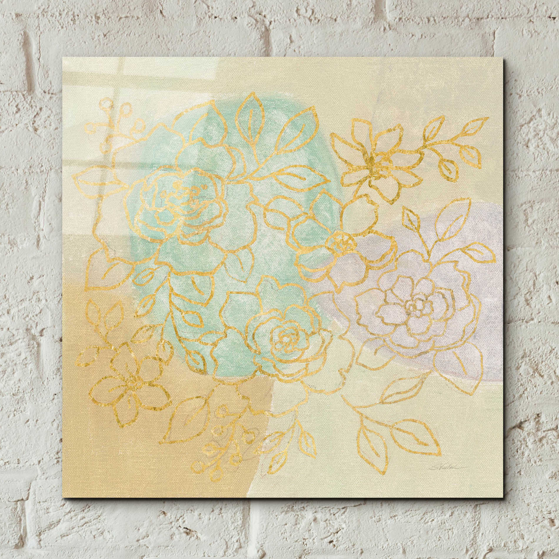 Epic Art 'Mid Mod Sophisticated Floral I' by Silvia Vassileva, Acrylic Glass Wall Art,12x12