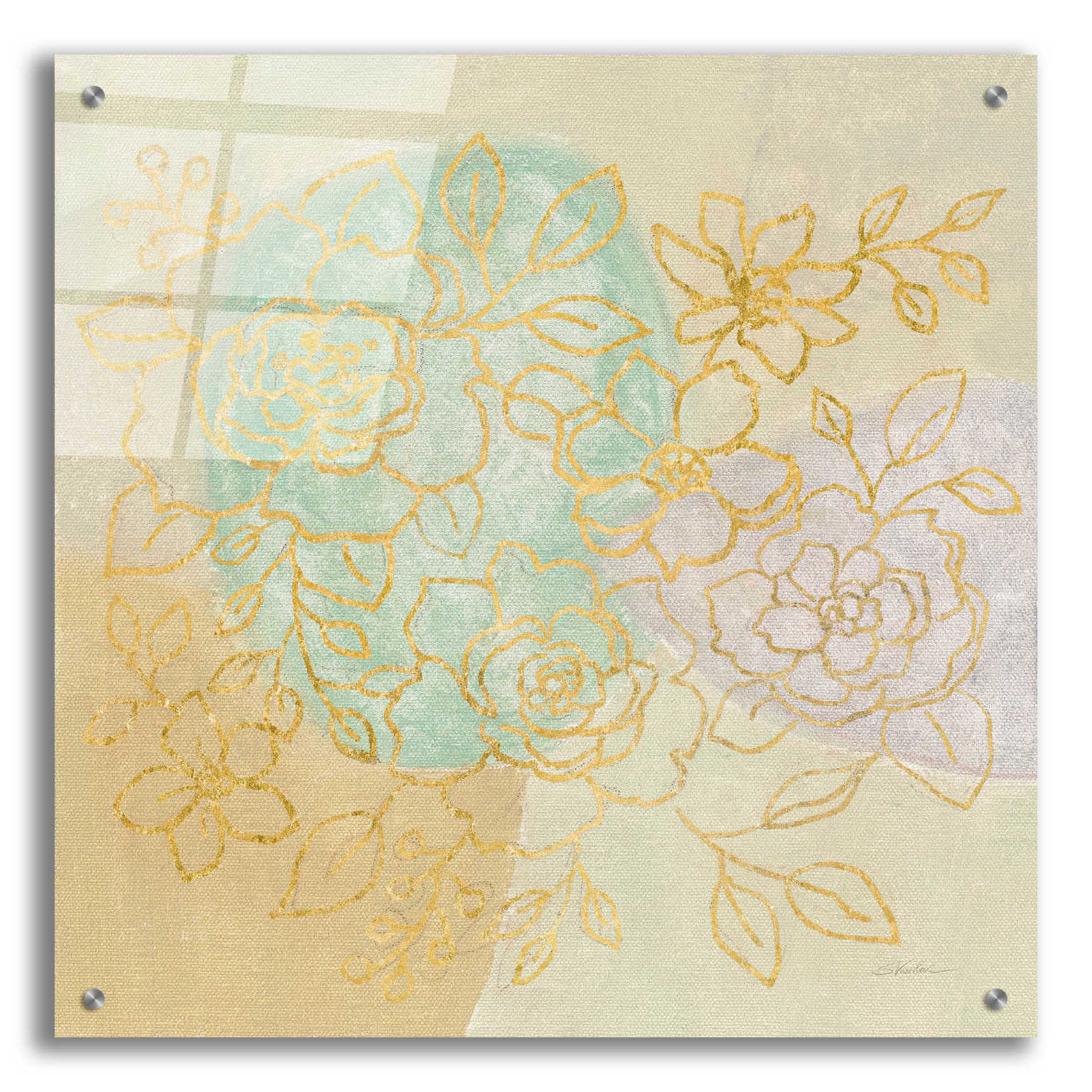 Epic Art 'Mid Mod Sophisticated Floral I' by Silvia Vassileva, Acrylic Glass Wall Art,24x24