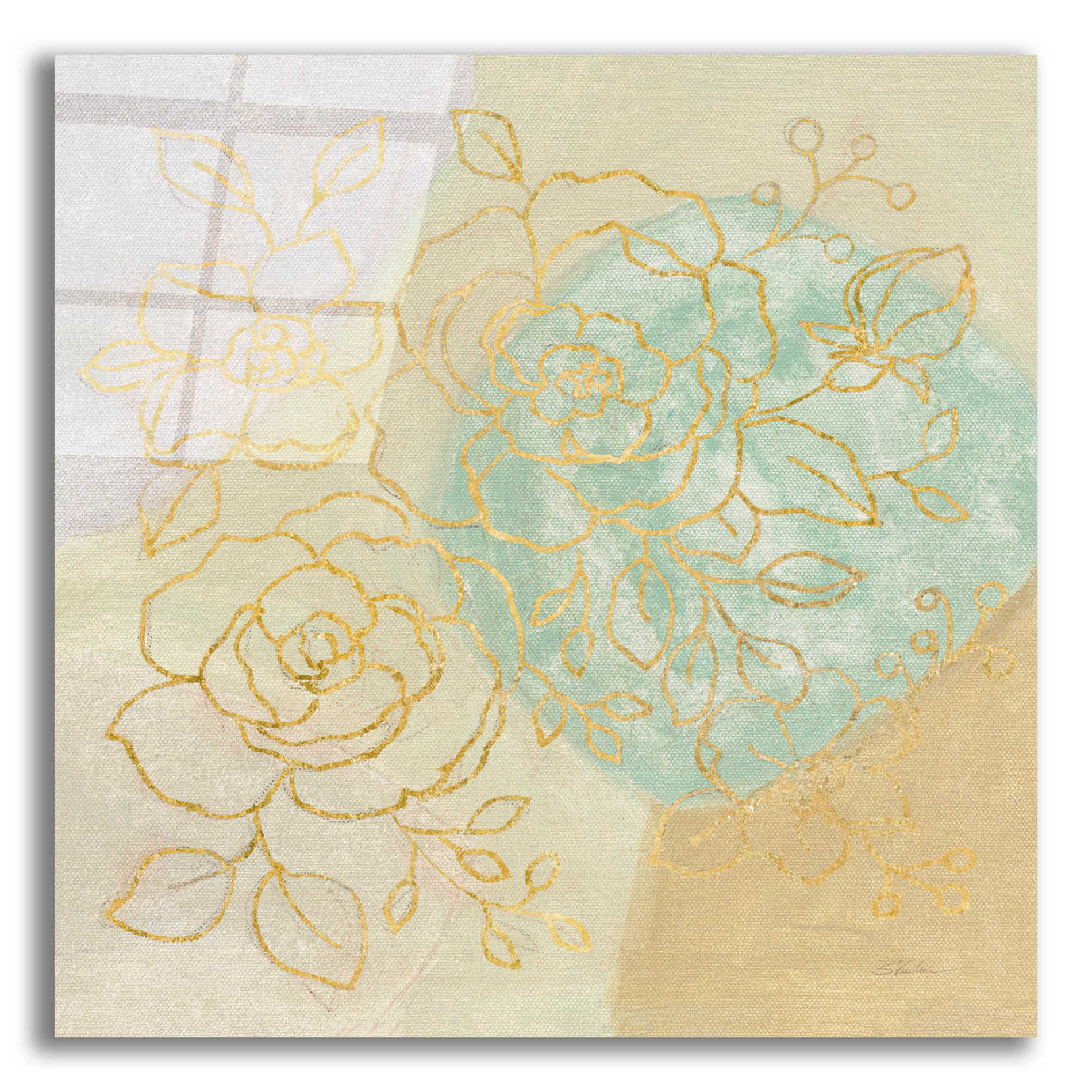 Epic Art 'Mid Mod Sophisticated Floral II' by Silvia Vassileva, Acrylic Glass Wall Art,12x12