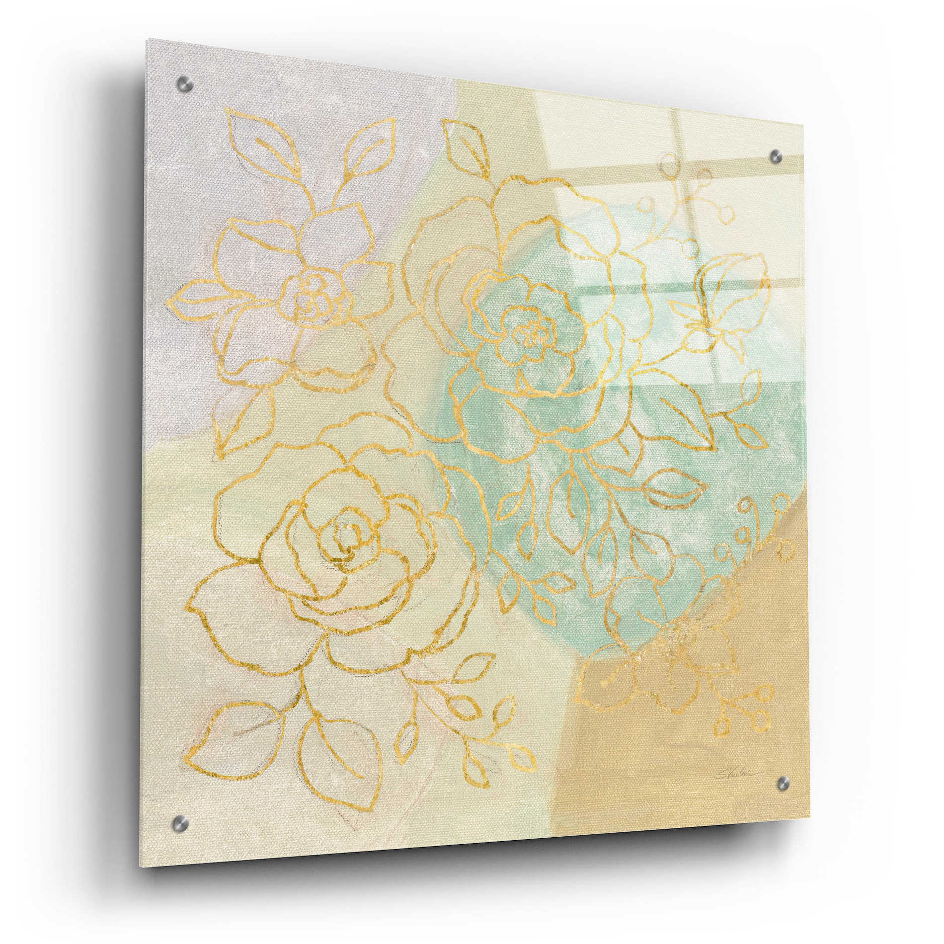 Epic Art 'Mid Mod Sophisticated Floral II' by Silvia Vassileva, Acrylic Glass Wall Art,24x24