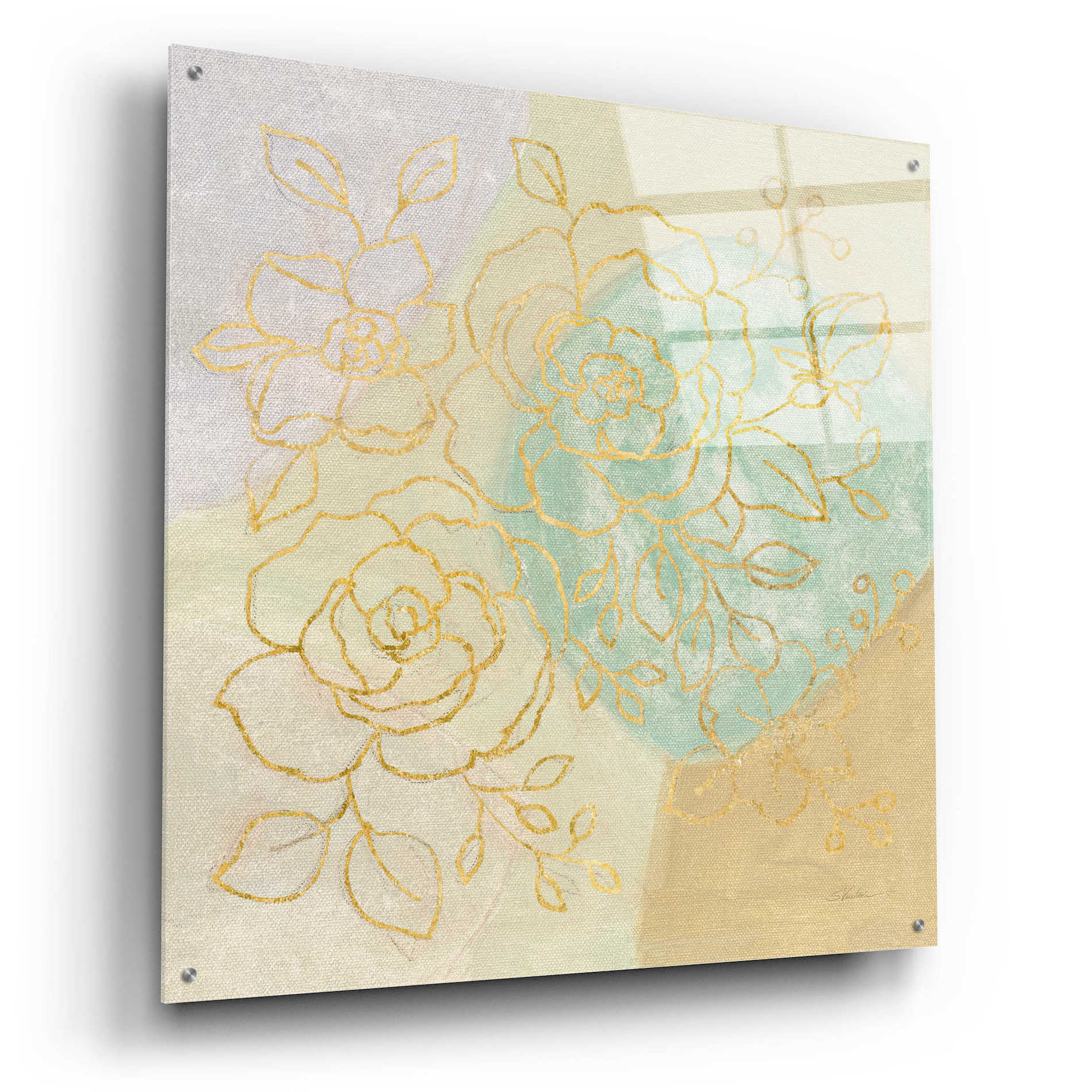 Epic Art 'Mid Mod Sophisticated Floral II' by Silvia Vassileva, Acrylic Glass Wall Art,36x36