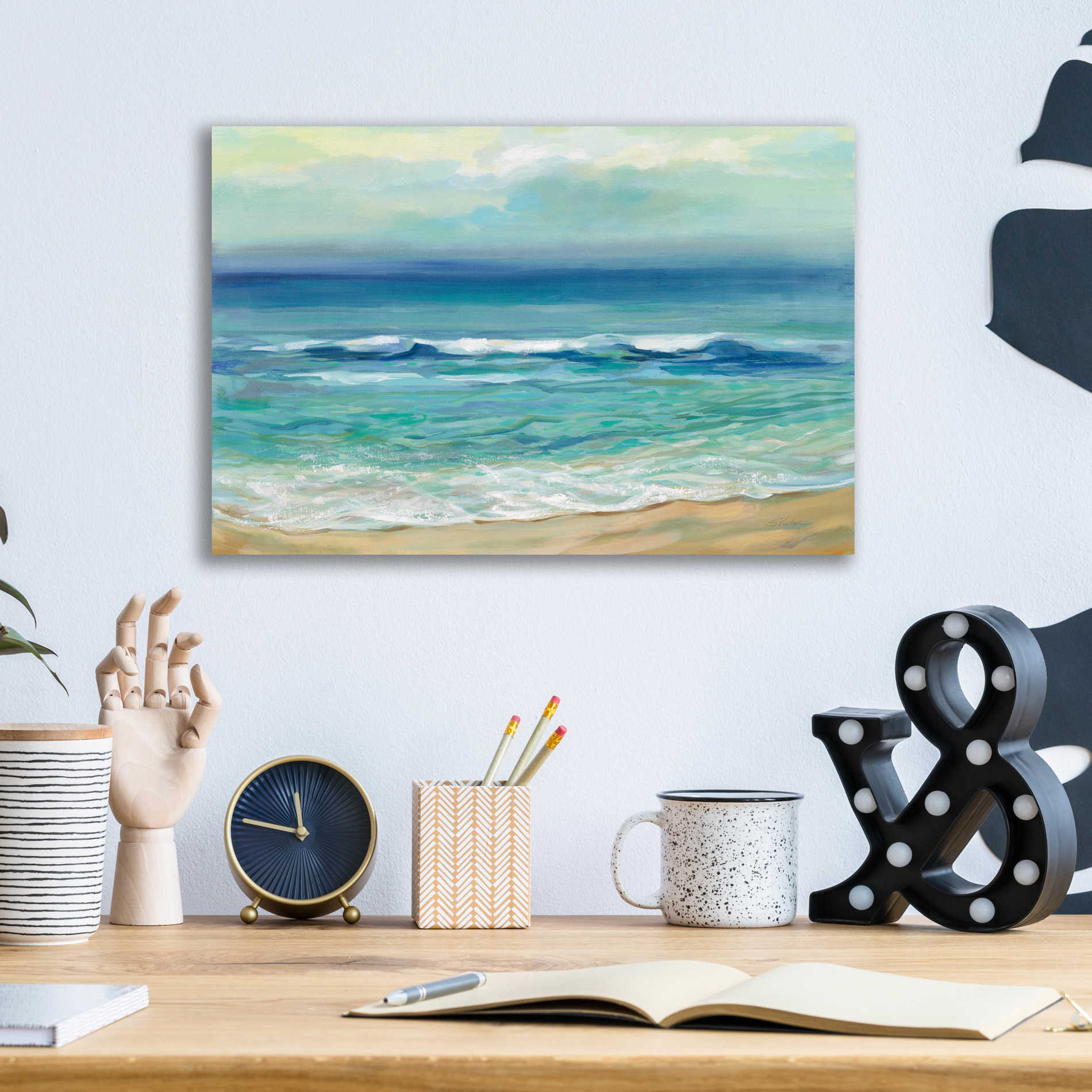 Epic Art 'Seaside Sunrise' by Silvia Vassileva, Acrylic Glass Wall Art,16x12