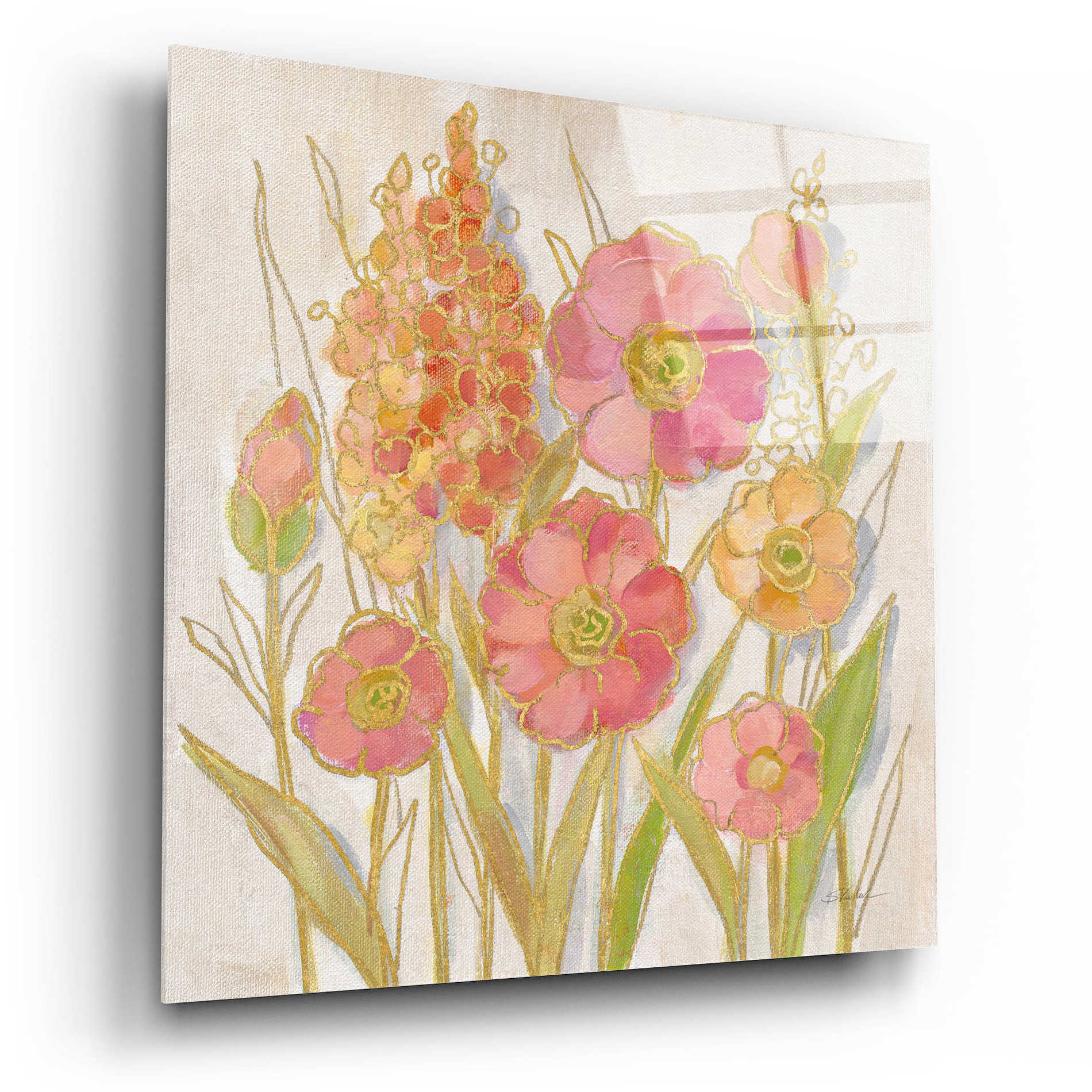 Epic Art 'Opalescent Floral I' by Silvia Vassileva, Acrylic Glass Wall Art,12x12