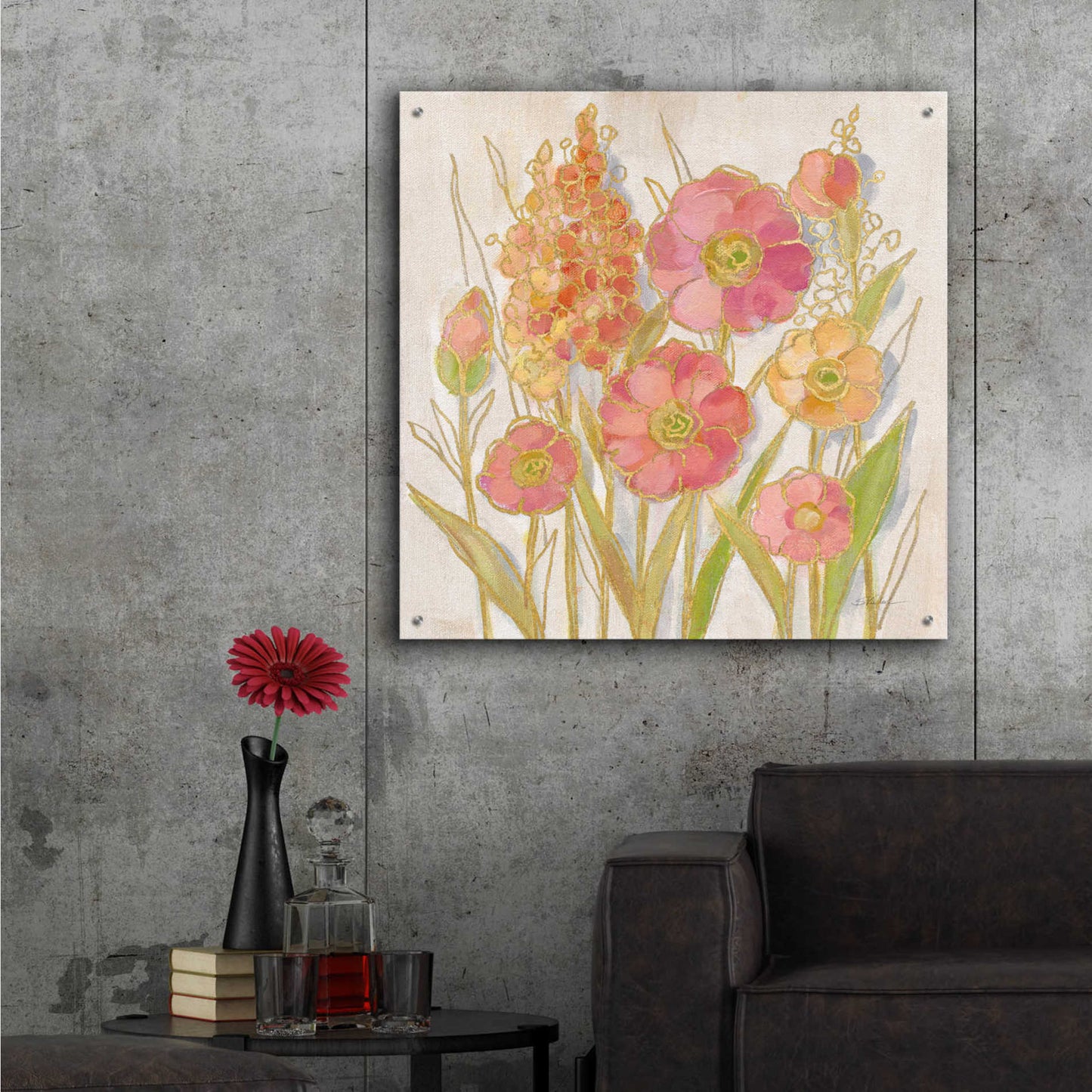 Epic Art 'Opalescent Floral I' by Silvia Vassileva, Acrylic Glass Wall Art,36x36