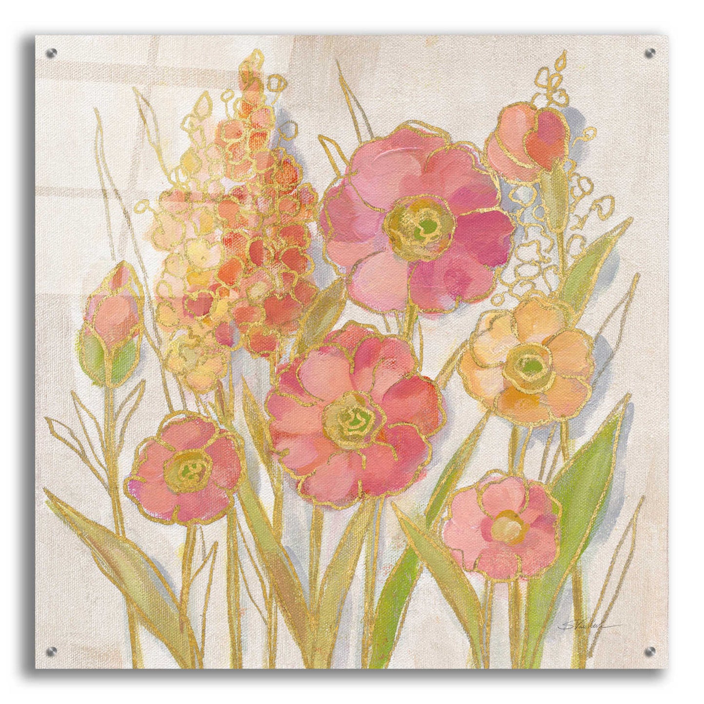 Epic Art 'Opalescent Floral I' by Silvia Vassileva, Acrylic Glass Wall Art,36x36