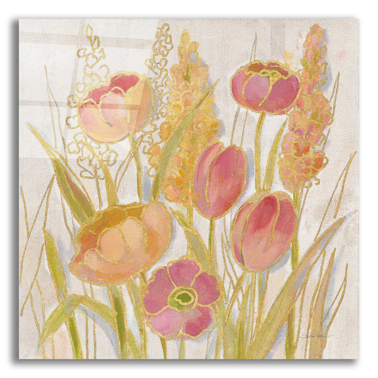 Epic Art 'Opalescent Floral II' by Silvia Vassileva, Acrylic Glass Wall Art,12x12