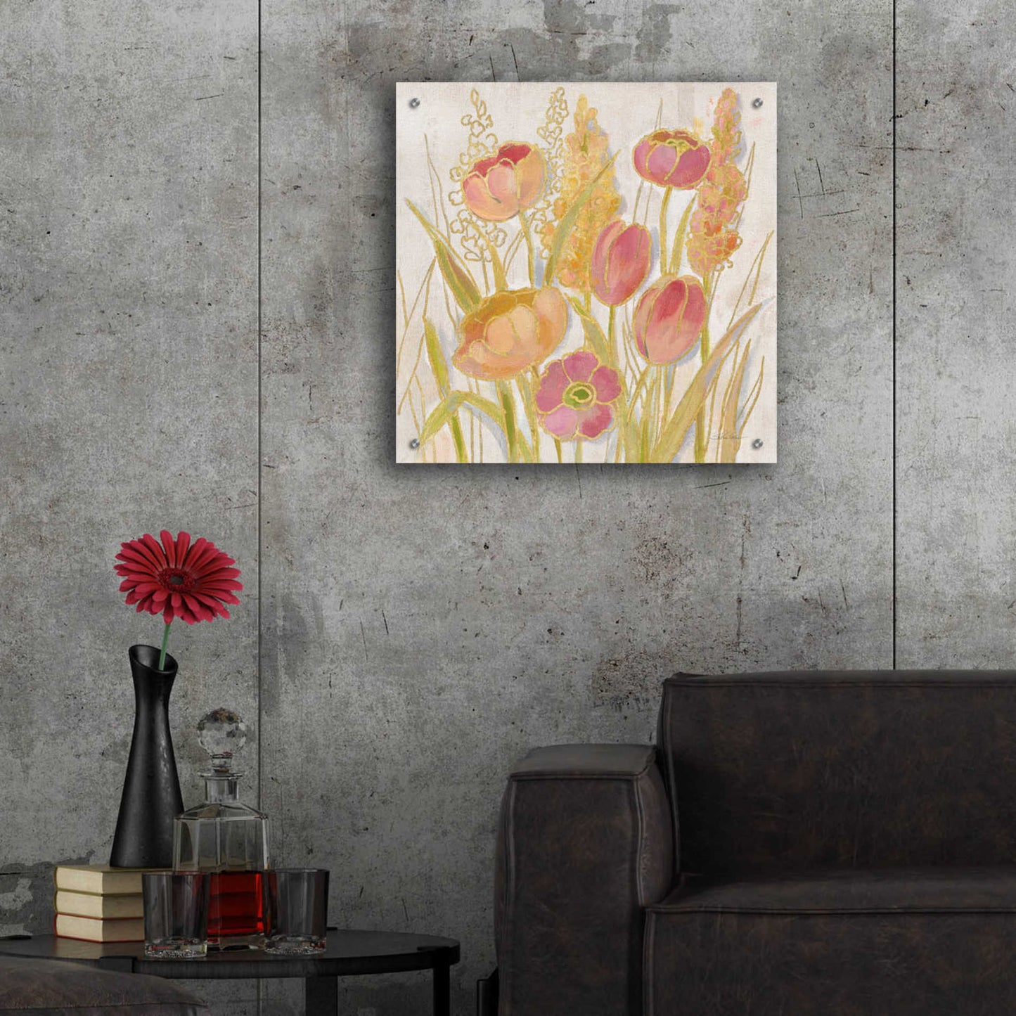 Epic Art 'Opalescent Floral II' by Silvia Vassileva, Acrylic Glass Wall Art,24x24