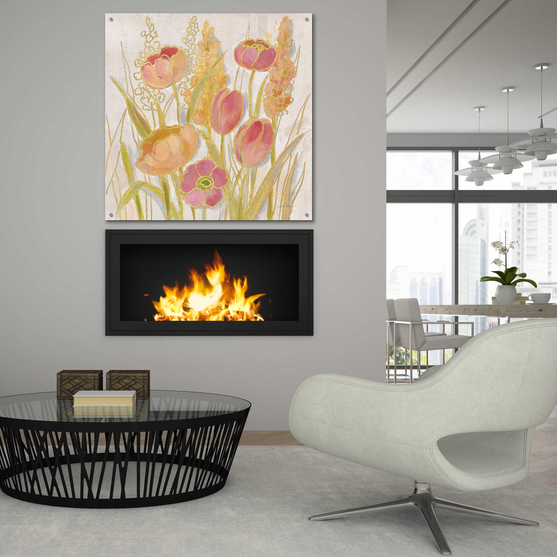 Epic Art 'Opalescent Floral II' by Silvia Vassileva, Acrylic Glass Wall Art,36x36