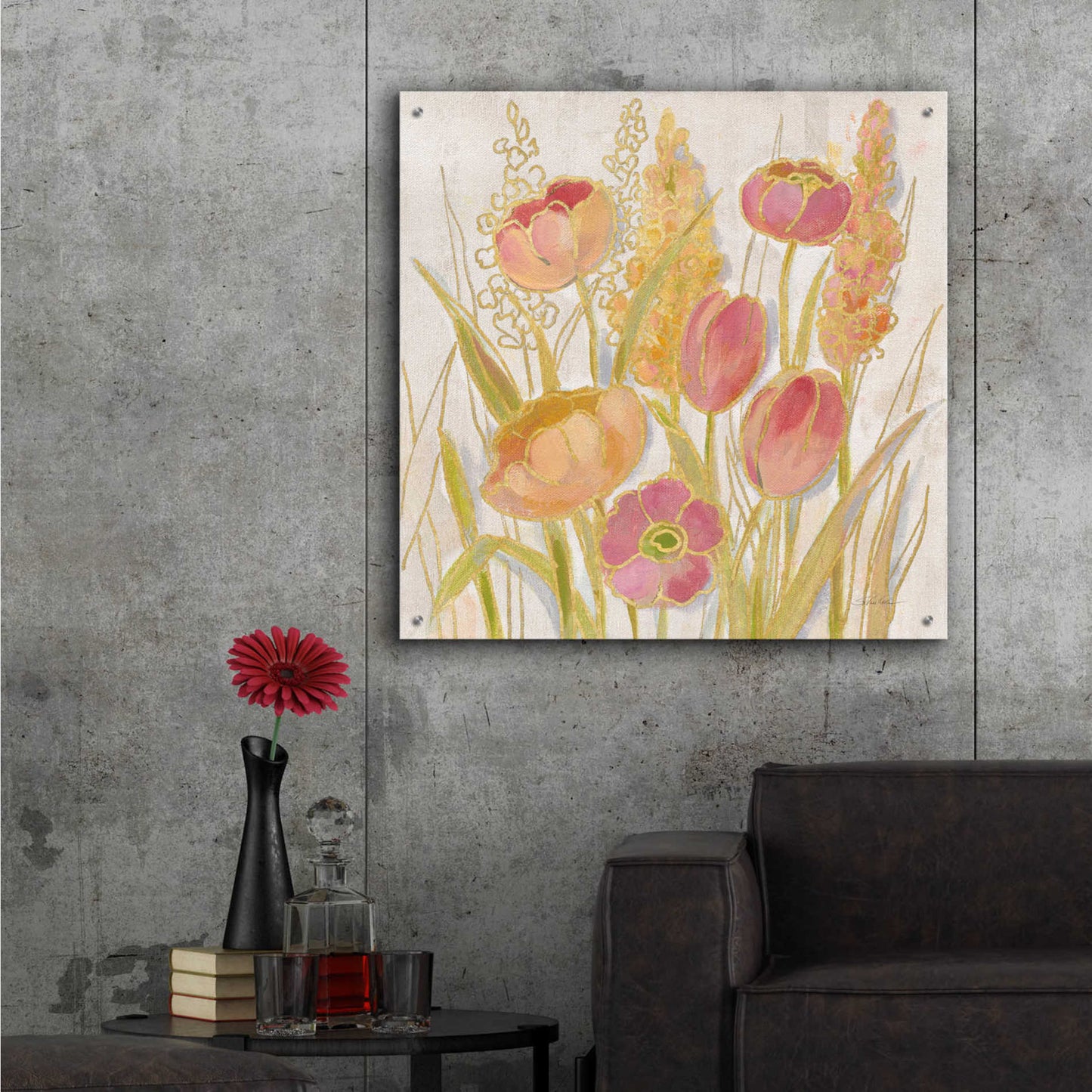 Epic Art 'Opalescent Floral II' by Silvia Vassileva, Acrylic Glass Wall Art,36x36