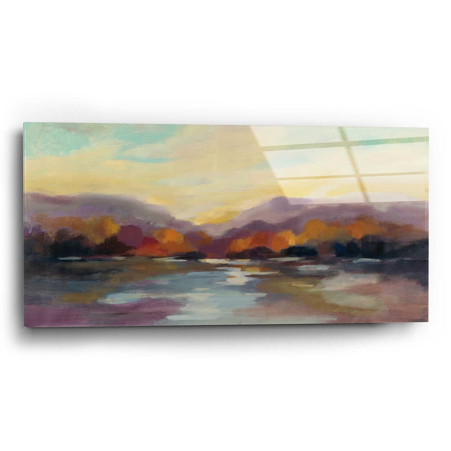 Epic Art 'Fall Sunset' by Silvia Vassileva, Acrylic Glass Wall Art,24x12