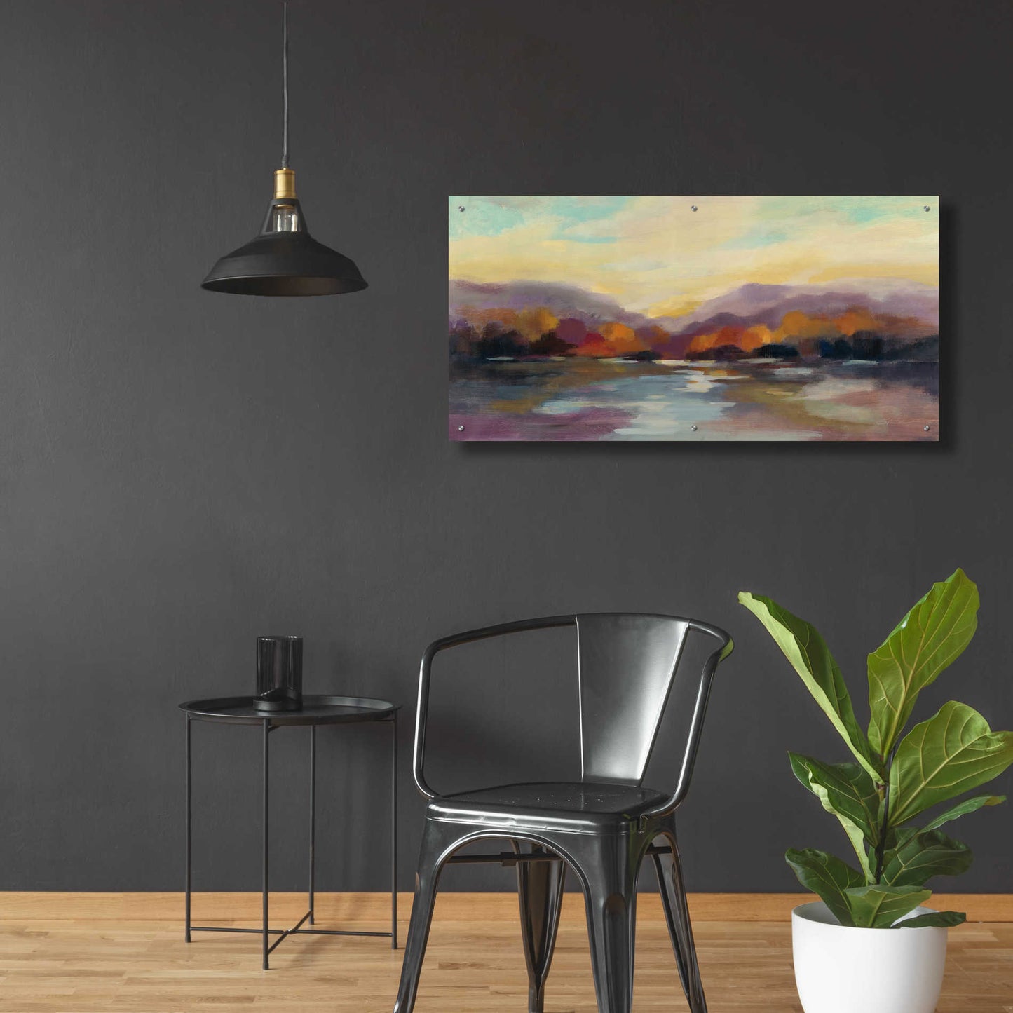 Epic Art 'Fall Sunset' by Silvia Vassileva, Acrylic Glass Wall Art,48x24