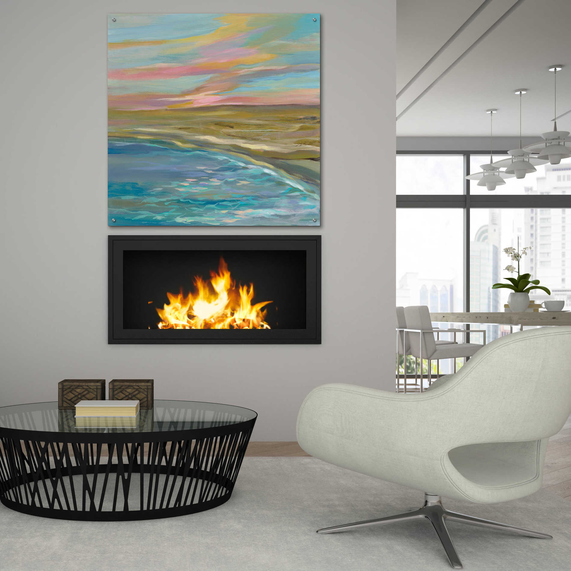 Epic Art 'Sunrise Dunes' by Silvia Vassileva, Acrylic Glass Wall Art,36x36