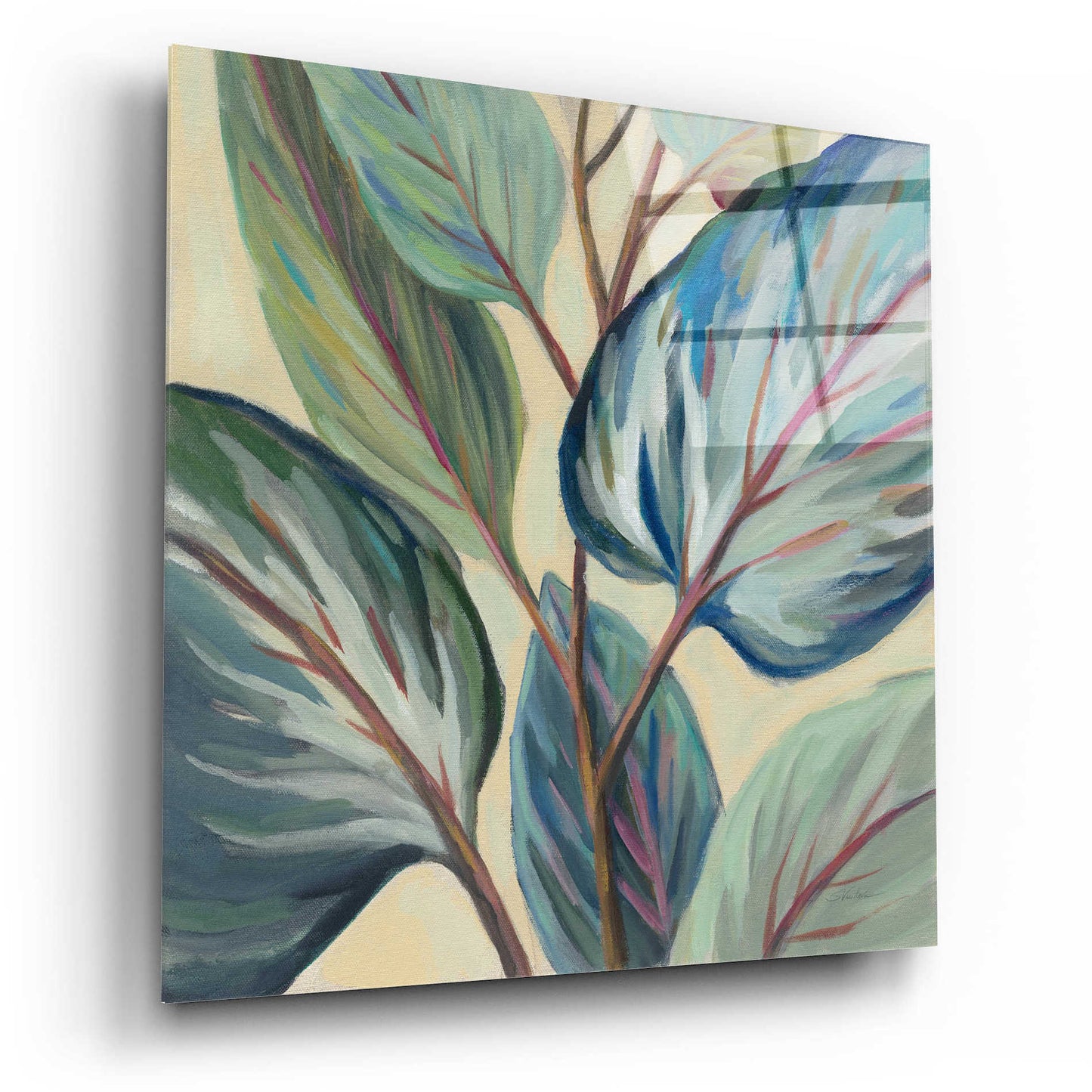 Epic Art 'Greenhouse Leaves' by Silvia Vassileva, Acrylic Glass Wall Art,12x12