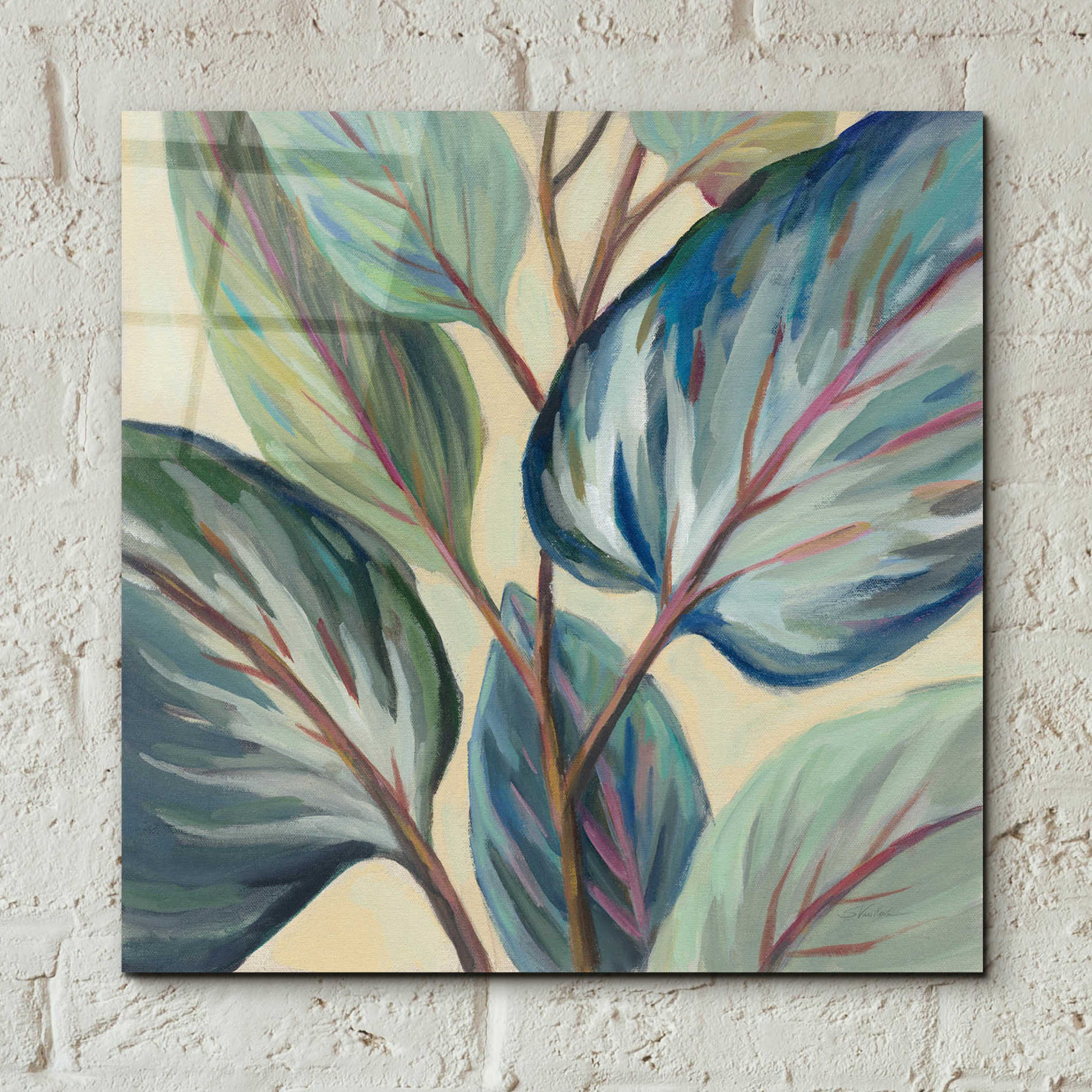 Epic Art 'Greenhouse Leaves' by Silvia Vassileva, Acrylic Glass Wall Art,12x12