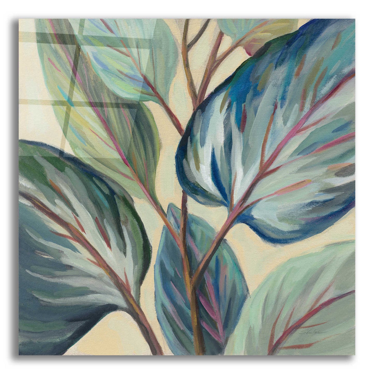 Epic Art 'Greenhouse Leaves' by Silvia Vassileva, Acrylic Glass Wall Art,12x12