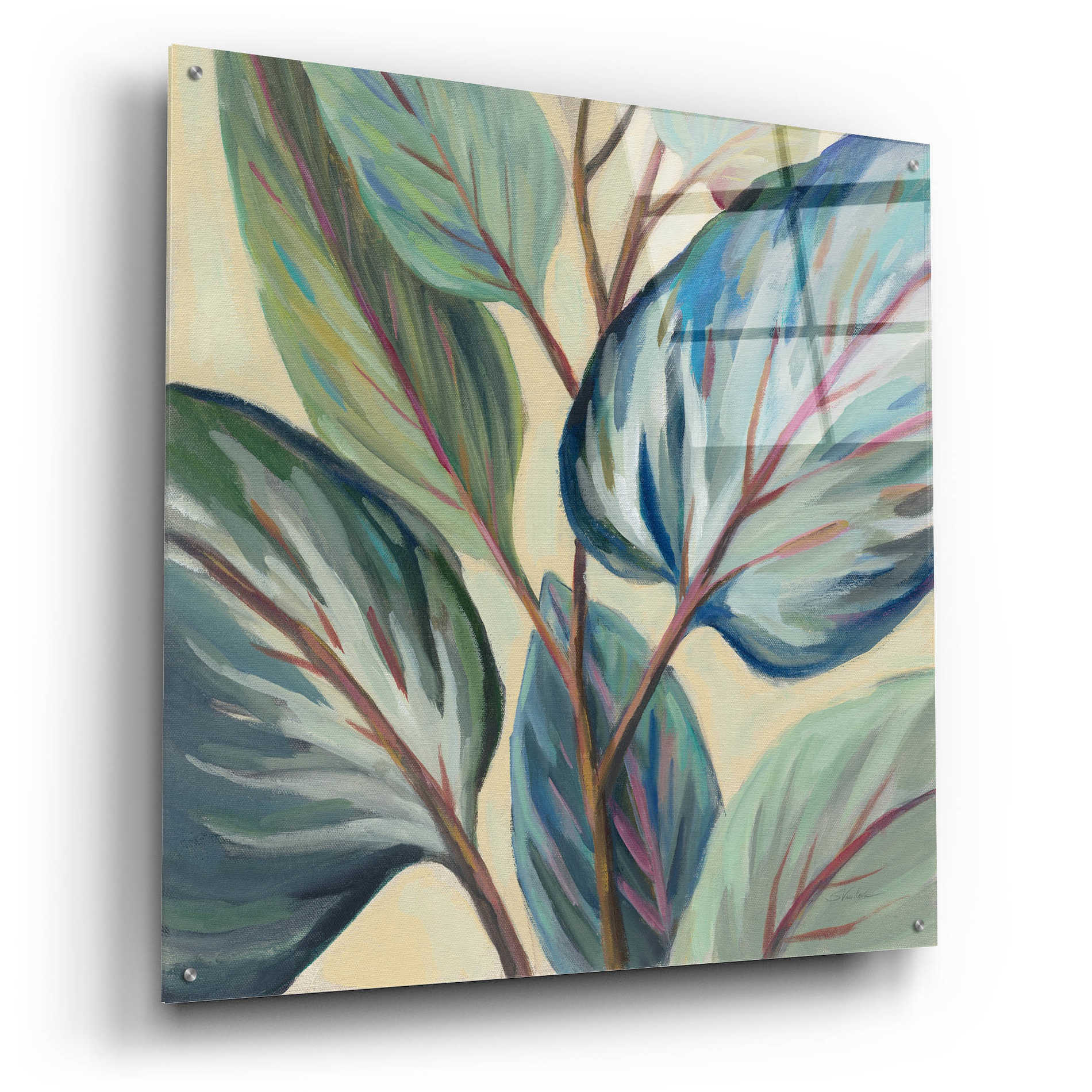 Epic Art 'Greenhouse Leaves' by Silvia Vassileva, Acrylic Glass Wall Art,36x36