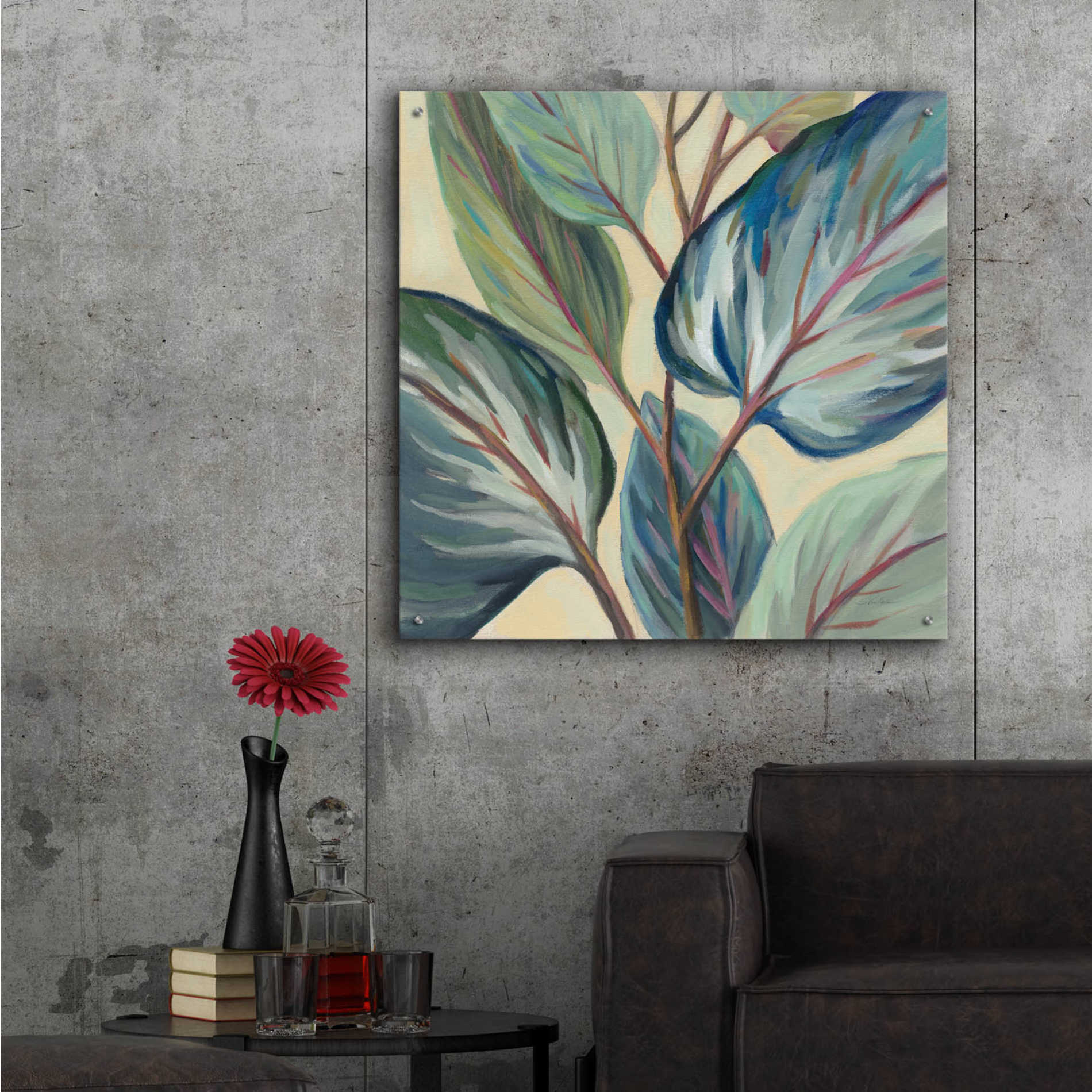 Epic Art 'Greenhouse Leaves' by Silvia Vassileva, Acrylic Glass Wall Art,36x36