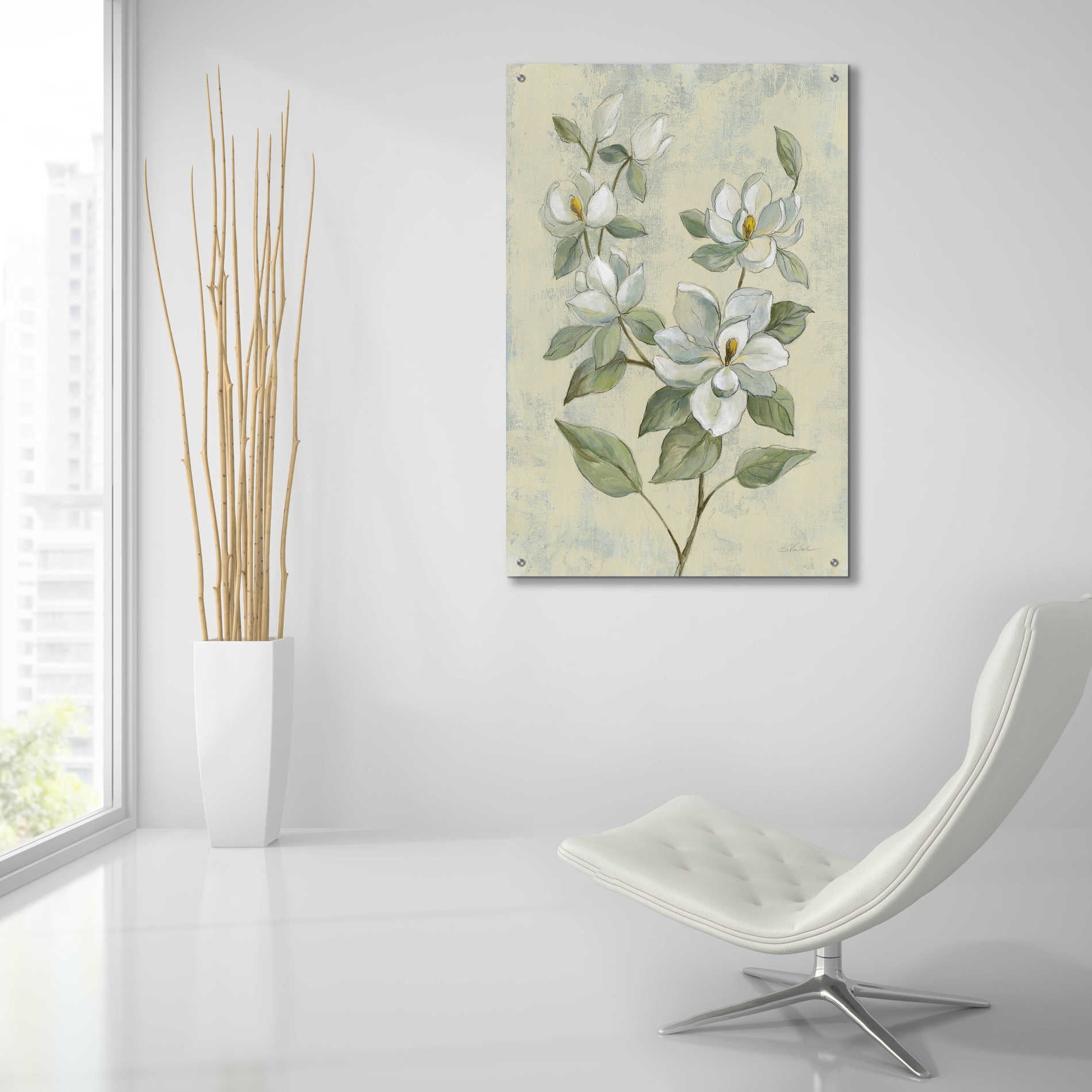 Epic Art 'Sage Magnolia' by Silvia Vassileva, Acrylic Glass Wall Art,24x36
