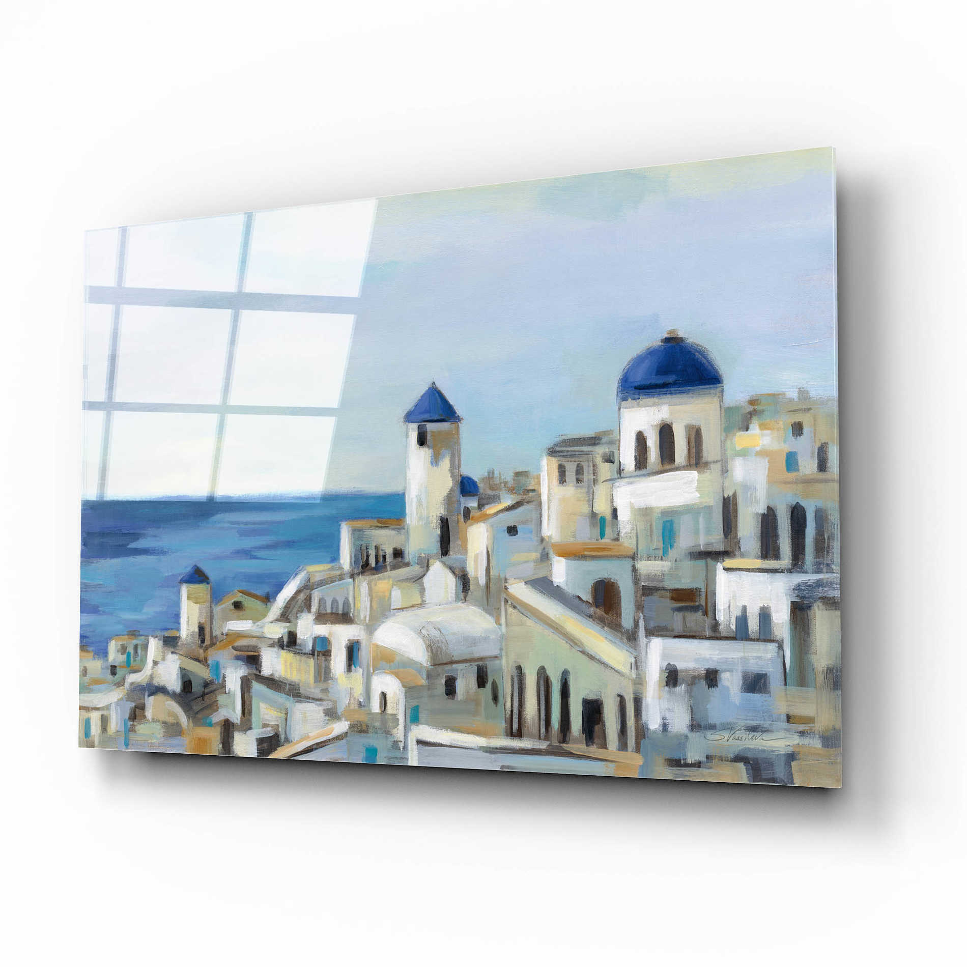 Epic Art 'Santorini View I' by Silvia Vassileva, Acrylic Glass Wall Art,16x12