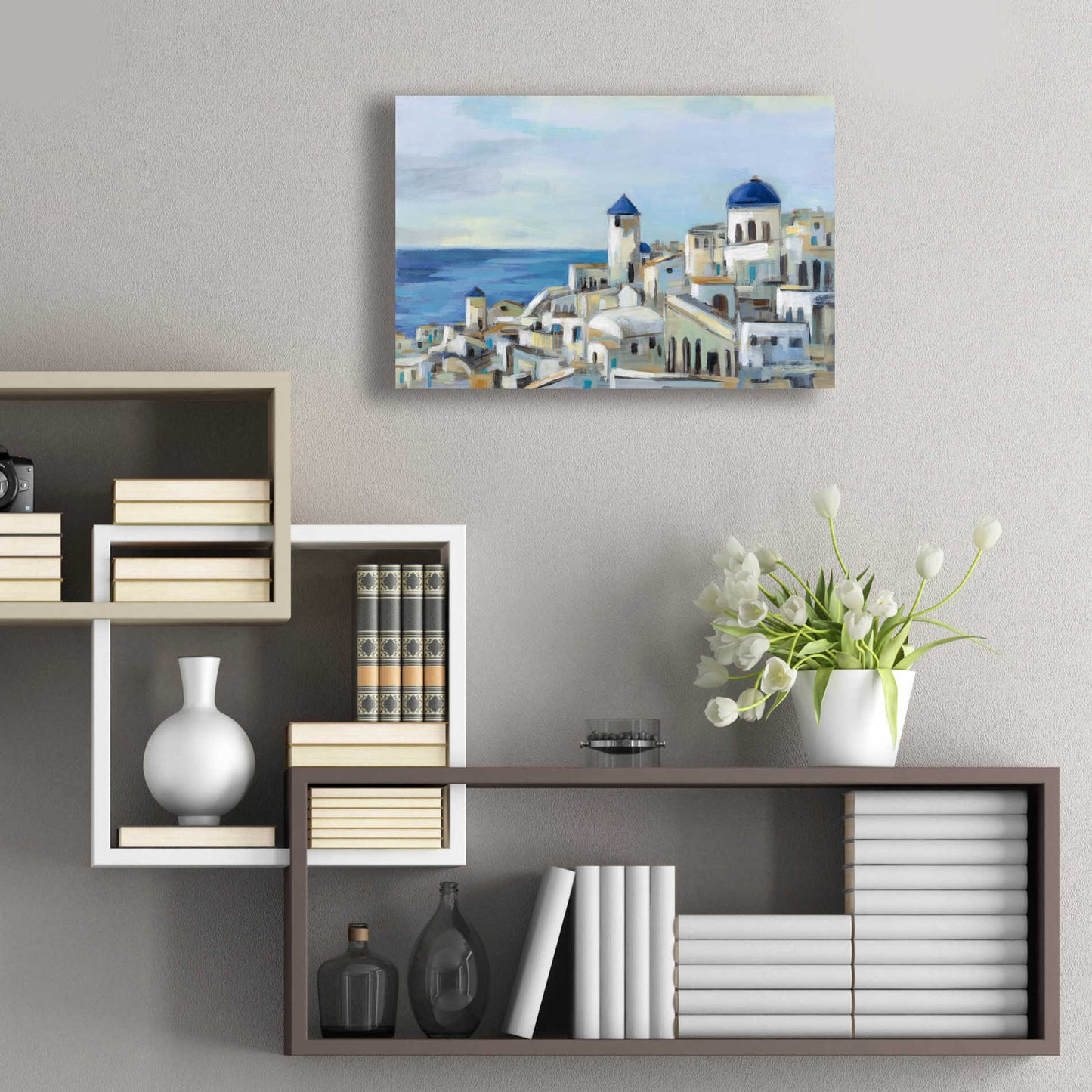 Epic Art 'Santorini View I' by Silvia Vassileva, Acrylic Glass Wall Art,24x16
