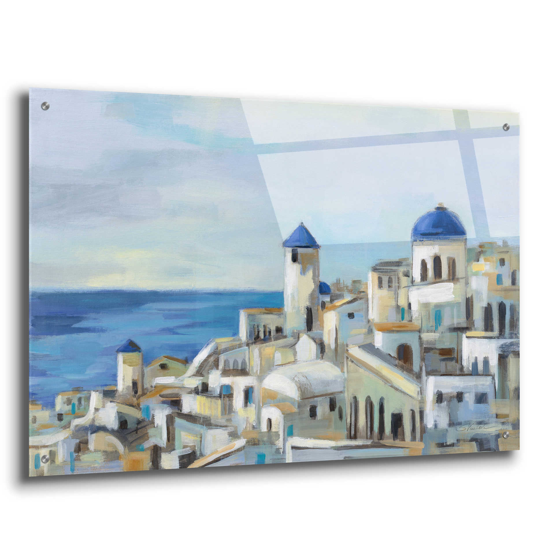 Epic Art 'Santorini View I' by Silvia Vassileva, Acrylic Glass Wall Art,36x24