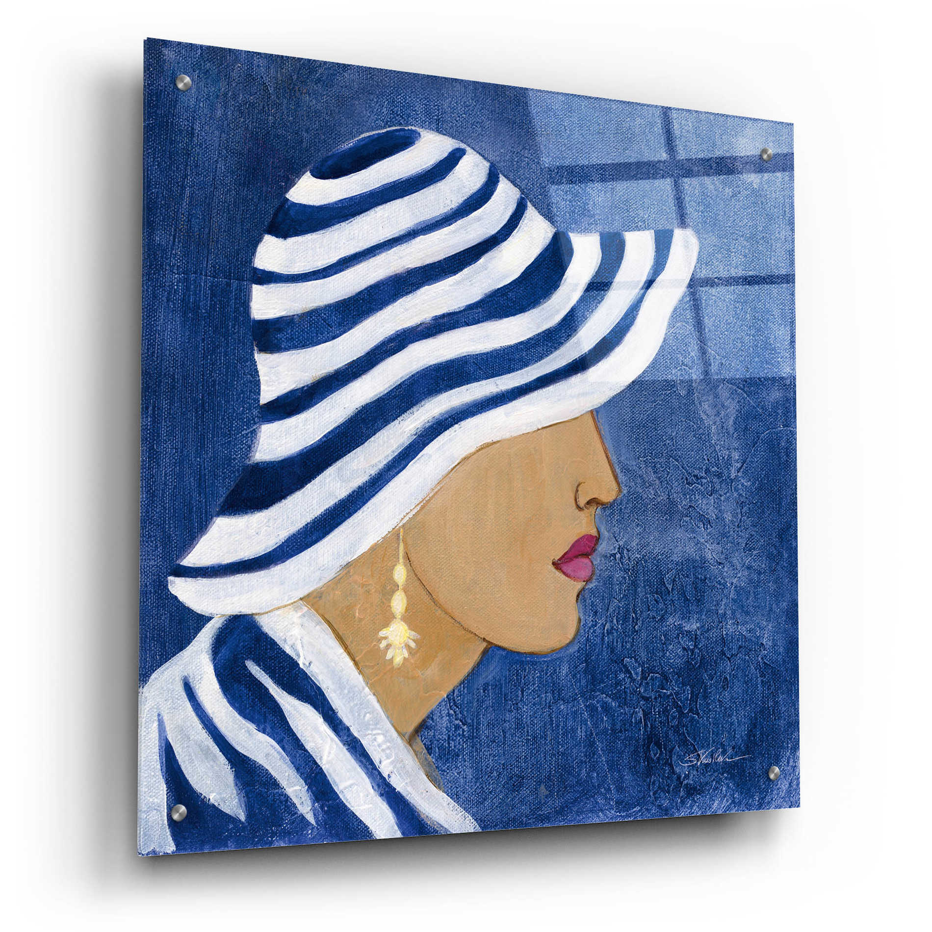 Epic Art 'Lady with Hat I' by Silvia Vassileva, Acrylic Glass Wall Art,24x24