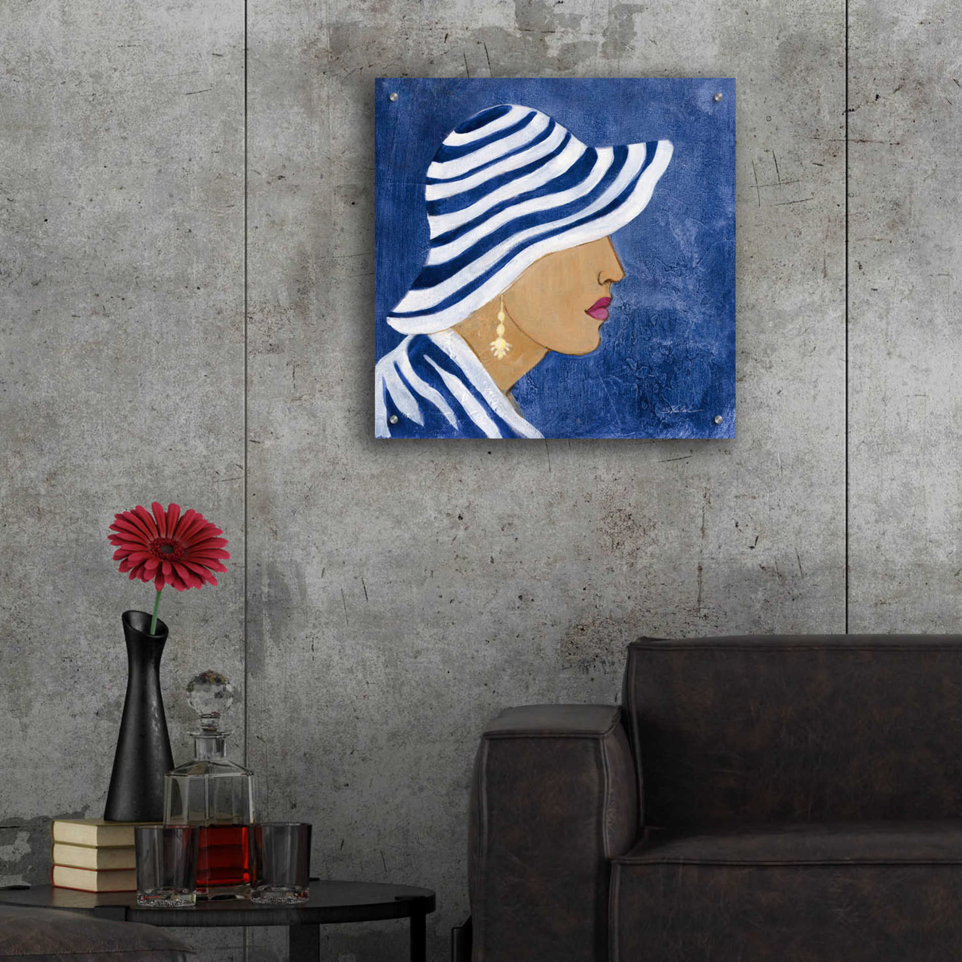 Epic Art 'Lady with Hat I' by Silvia Vassileva, Acrylic Glass Wall Art,24x24