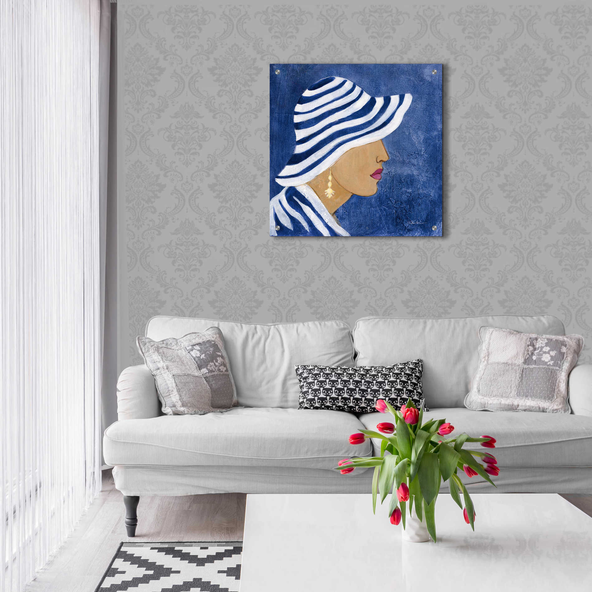 Epic Art 'Lady with Hat I' by Silvia Vassileva, Acrylic Glass Wall Art,24x24