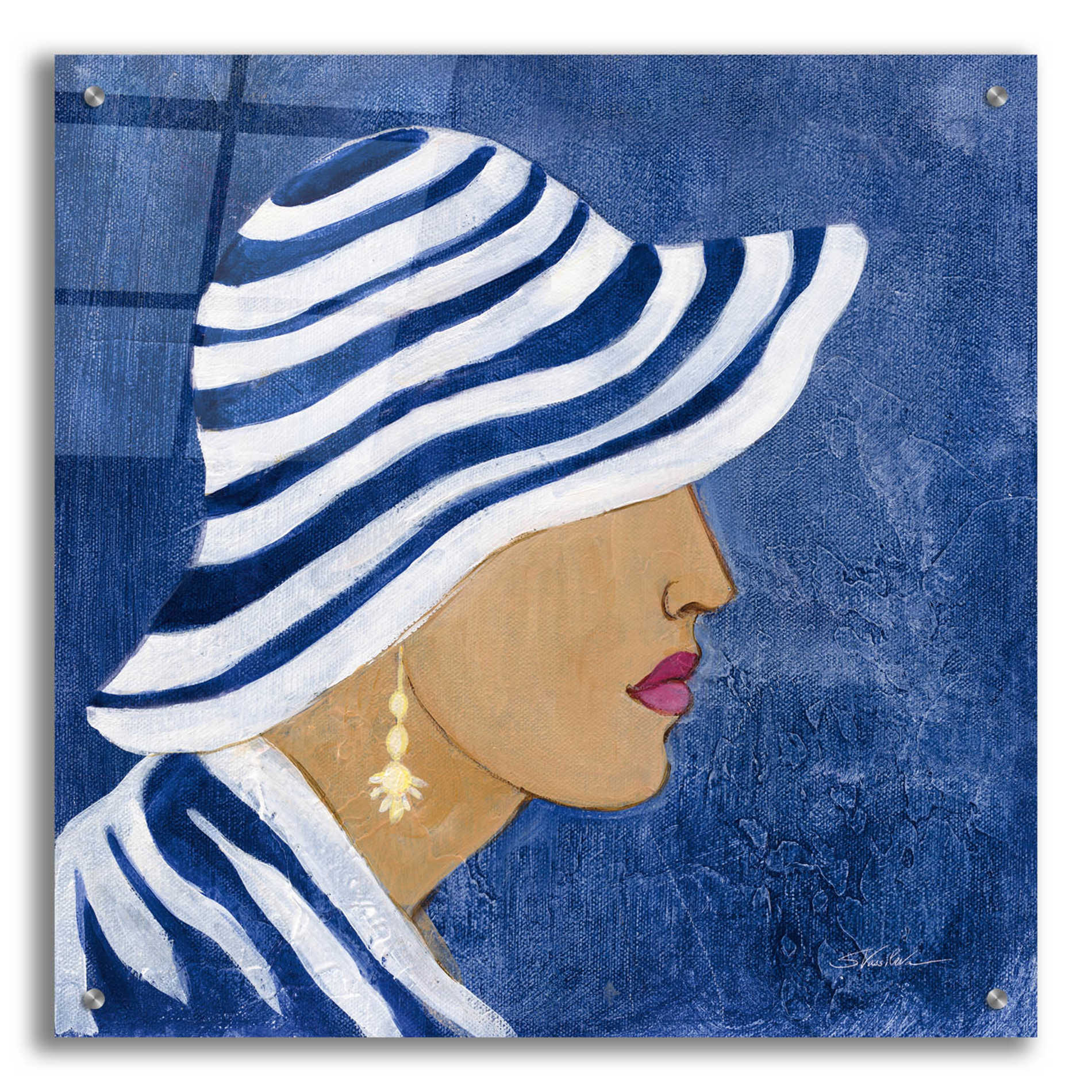 Epic Art 'Lady with Hat I' by Silvia Vassileva, Acrylic Glass Wall Art,24x24