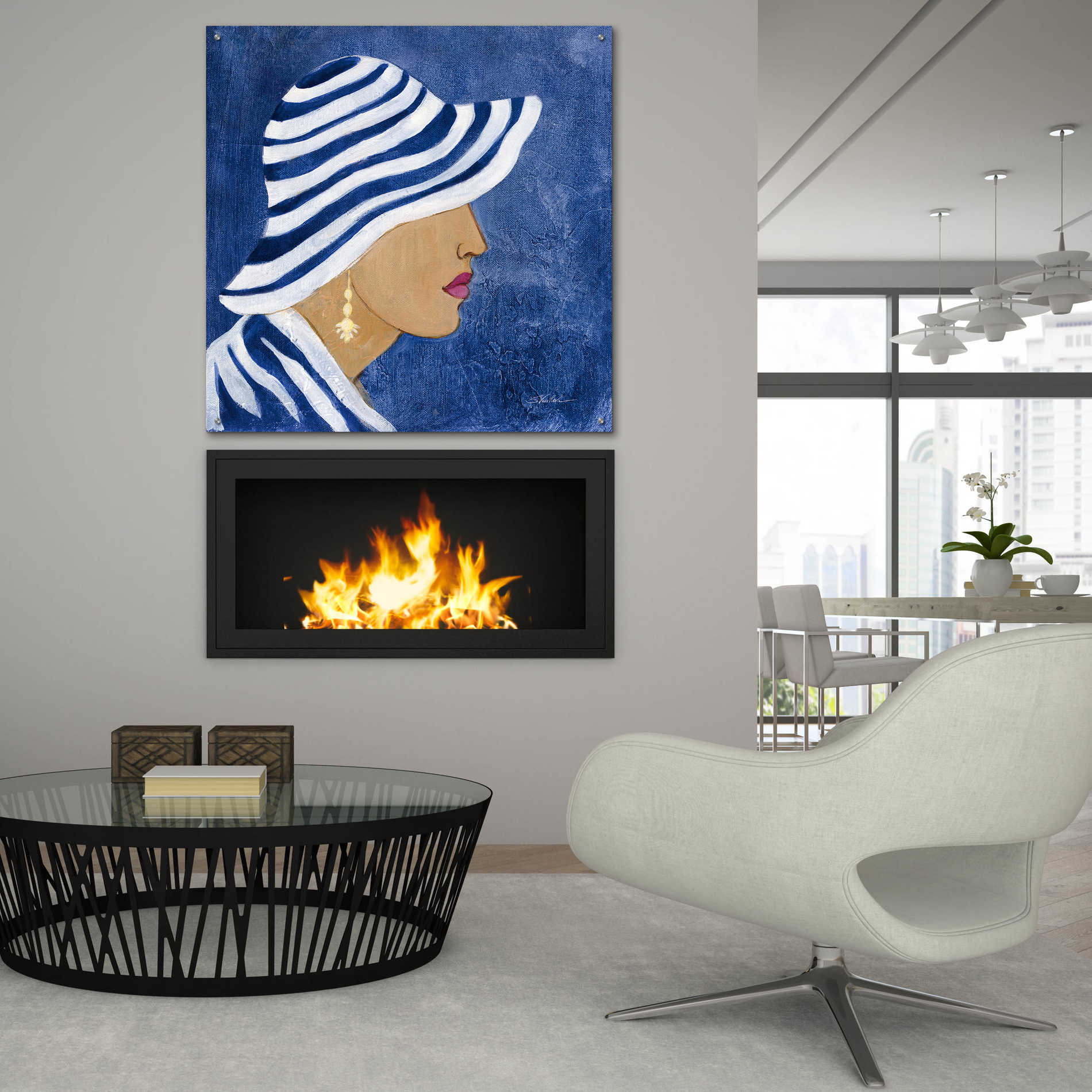 Epic Art 'Lady with Hat I' by Silvia Vassileva, Acrylic Glass Wall Art,36x36