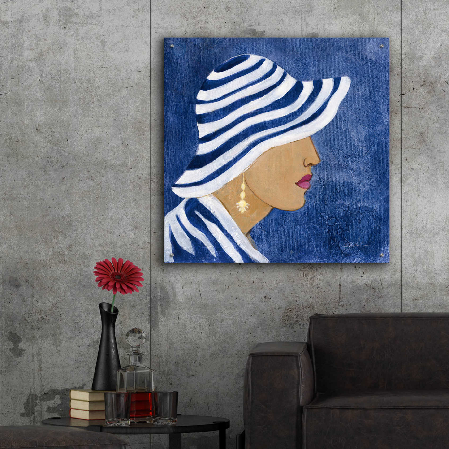 Epic Art 'Lady with Hat I' by Silvia Vassileva, Acrylic Glass Wall Art,36x36