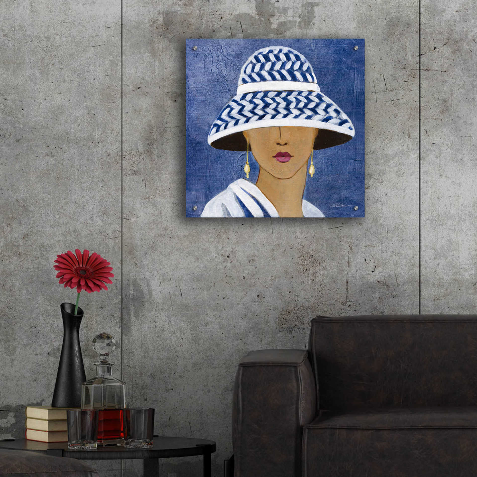 Epic Art 'Lady with Hat II' by Silvia Vassileva, Acrylic Glass Wall Art,24x24