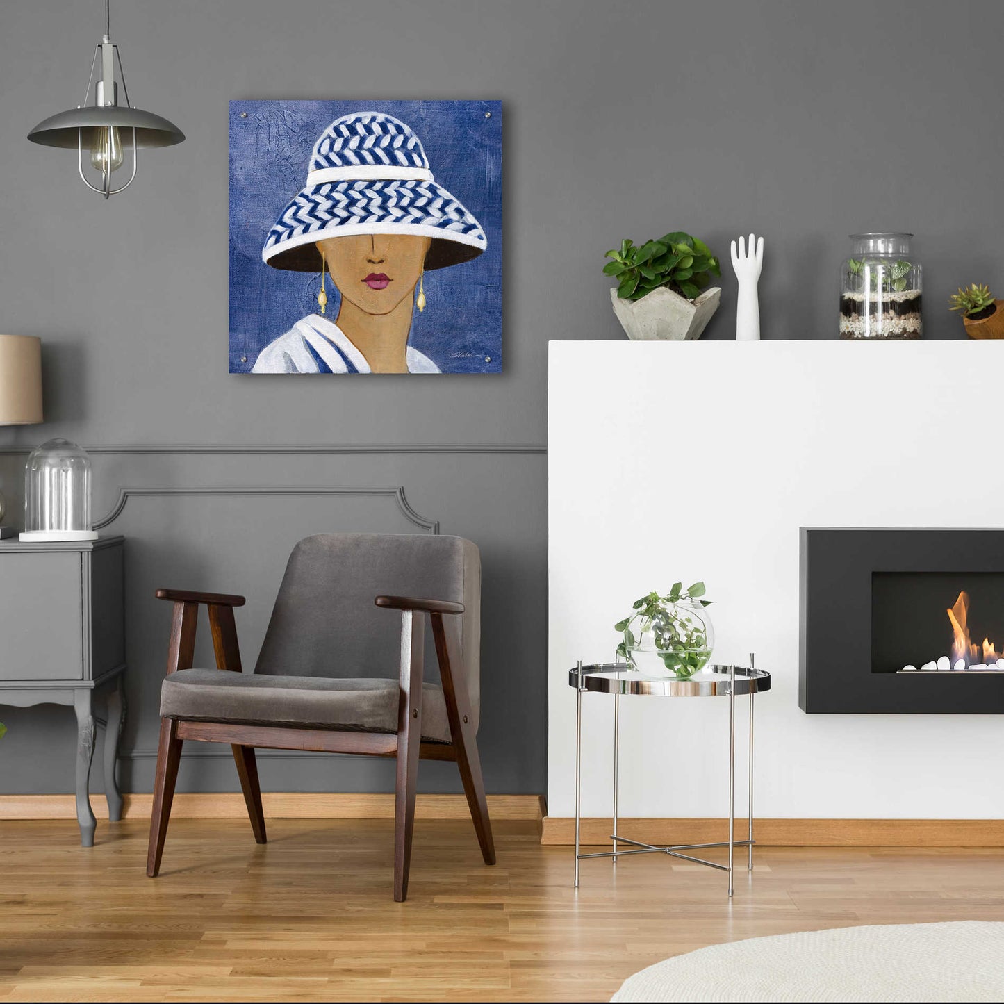 Epic Art 'Lady with Hat II' by Silvia Vassileva, Acrylic Glass Wall Art,24x24