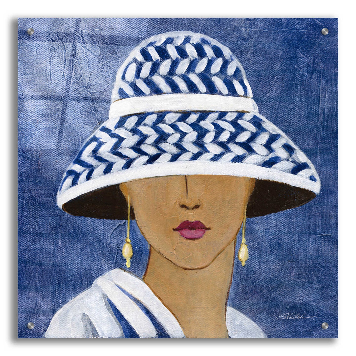 Epic Art 'Lady with Hat II' by Silvia Vassileva, Acrylic Glass Wall Art,24x24