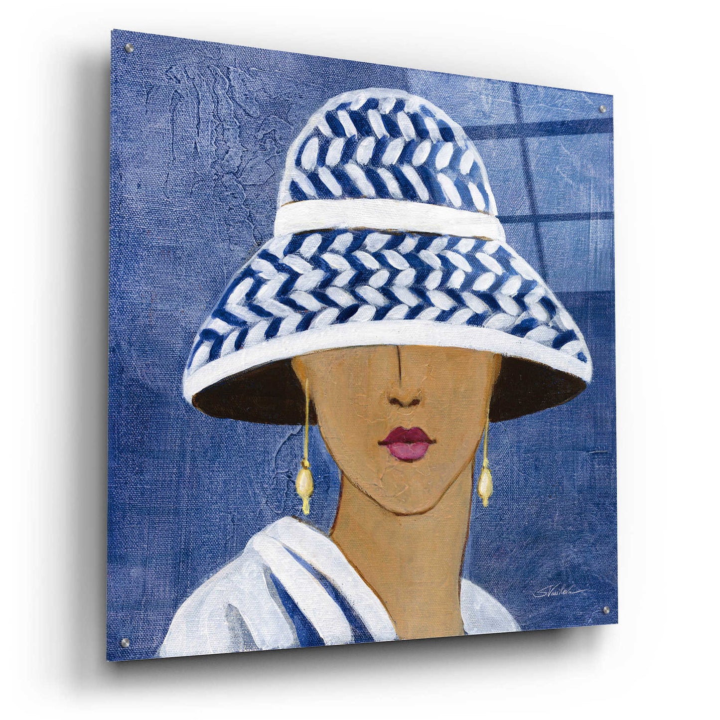 Epic Art 'Lady with Hat II' by Silvia Vassileva, Acrylic Glass Wall Art,36x36