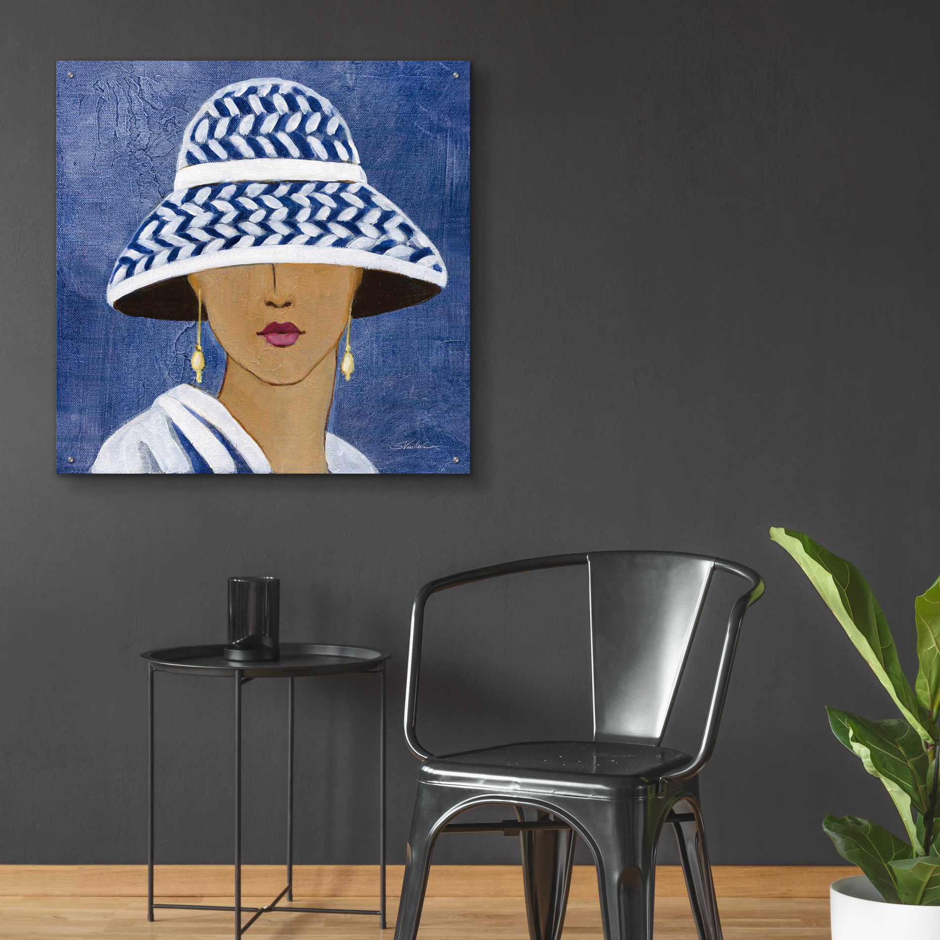 Epic Art 'Lady with Hat II' by Silvia Vassileva, Acrylic Glass Wall Art,36x36