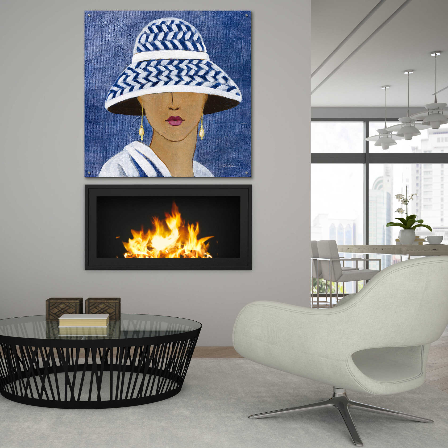 Epic Art 'Lady with Hat II' by Silvia Vassileva, Acrylic Glass Wall Art,36x36