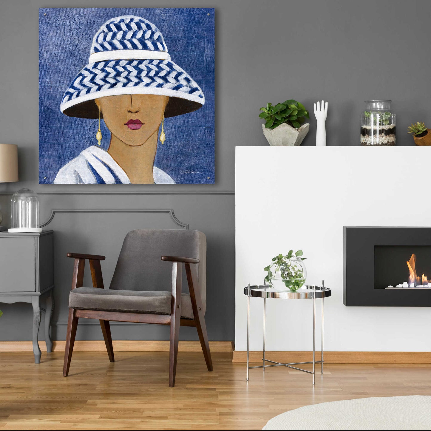 Epic Art 'Lady with Hat II' by Silvia Vassileva, Acrylic Glass Wall Art,36x36