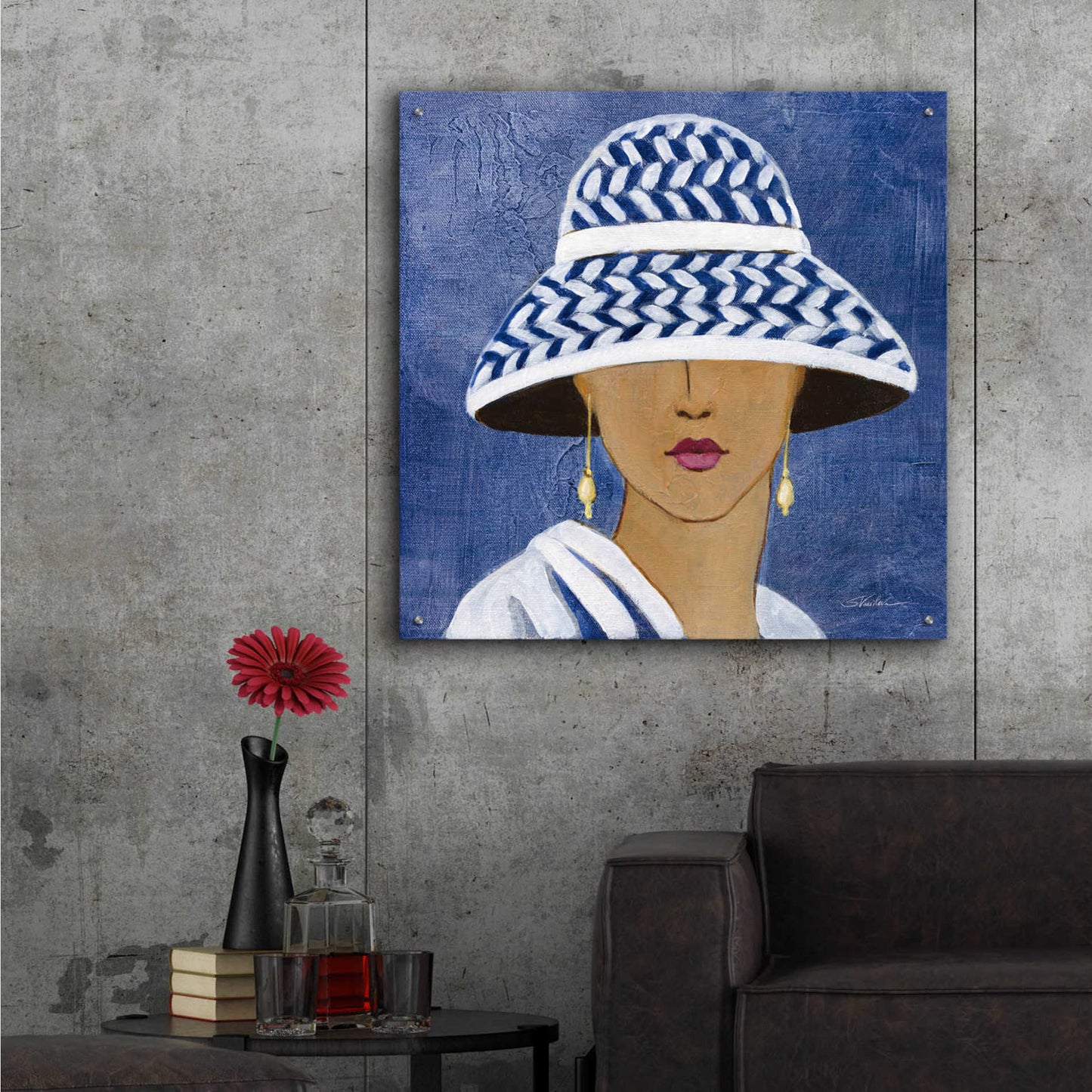 Epic Art 'Lady with Hat II' by Silvia Vassileva, Acrylic Glass Wall Art,36x36