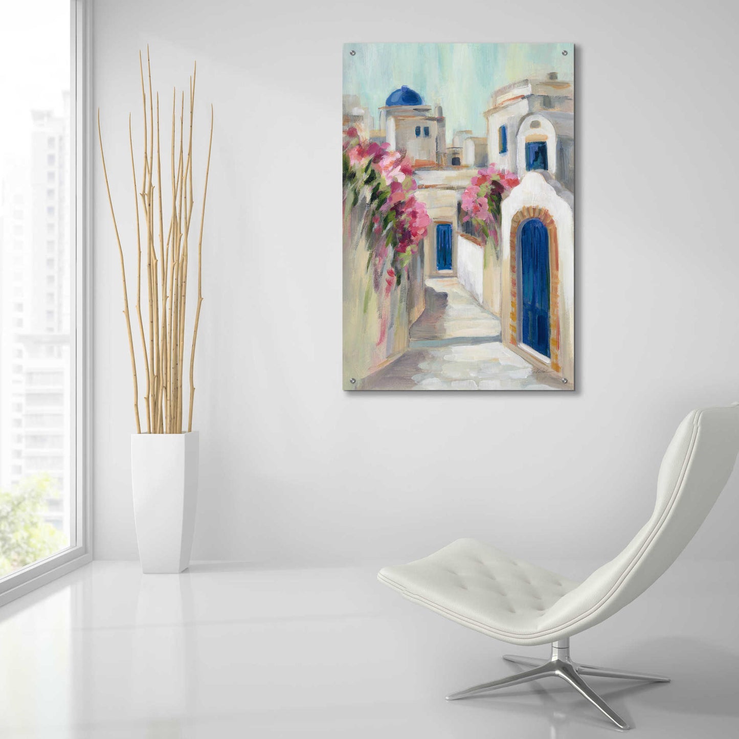 Epic Art 'Santorini Street I' by Silvia Vassileva, Acrylic Glass Wall Art,24x36