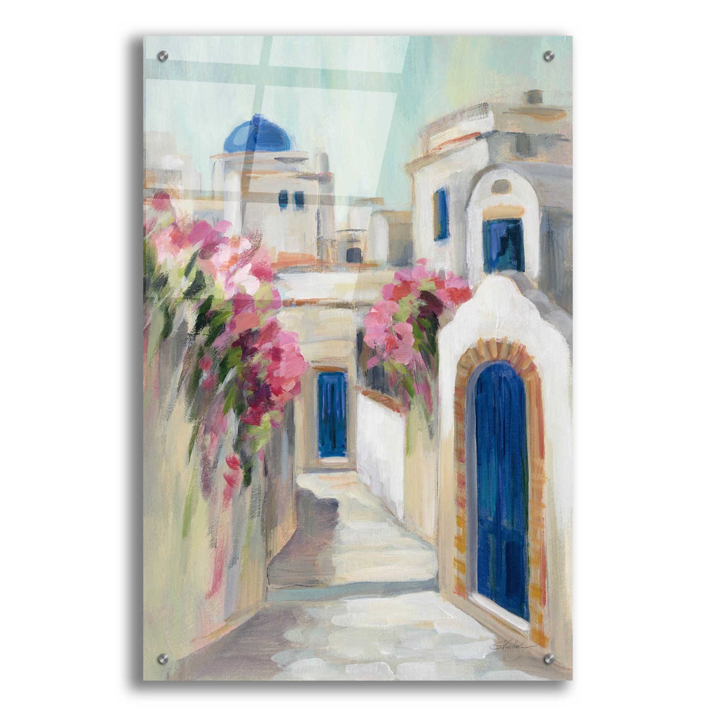 Epic Art 'Santorini Street I' by Silvia Vassileva, Acrylic Glass Wall Art,24x36