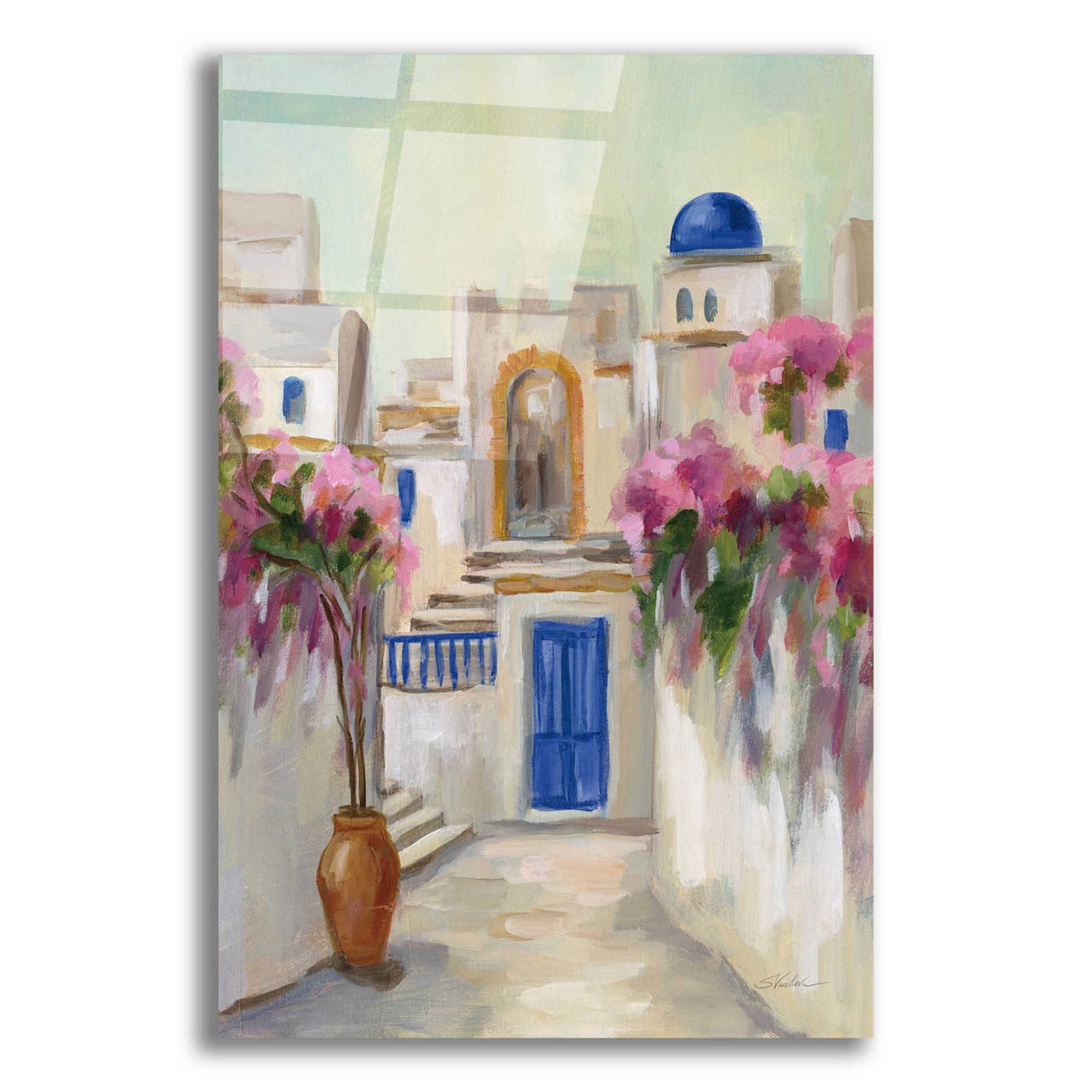 Epic Art 'Santorini Street II' by Silvia Vassileva, Acrylic Glass Wall Art,12x16